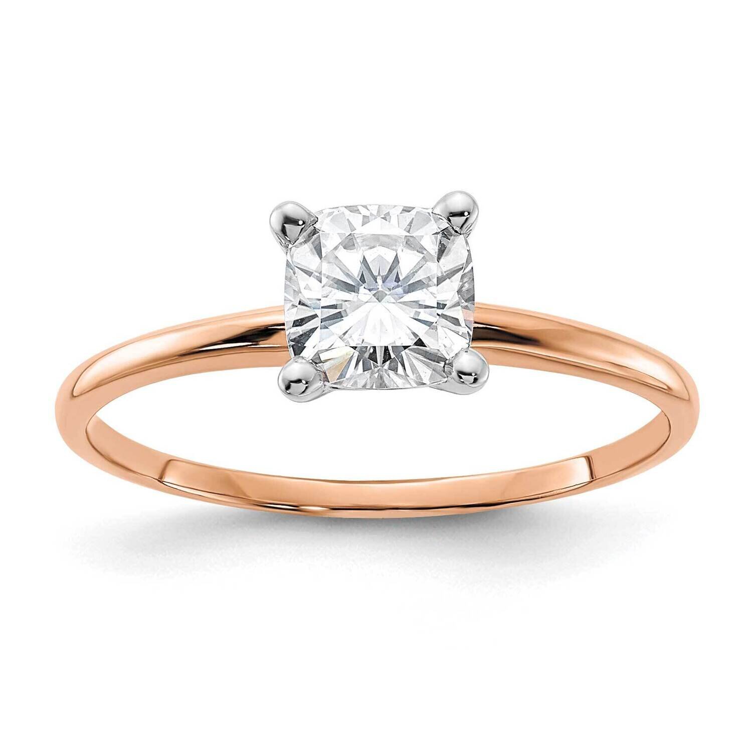 3/4ct. 5.5mm G H I True Light Cushion Moissanite Solitaire Ring 14k Rose Gold RGSH13C-11MT, MPN: RG…