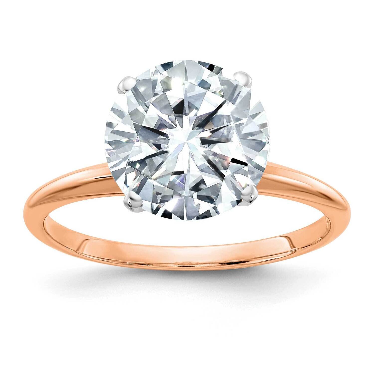 3ct. 9.5mm D E F Pure Light Round Moissanite Solitaire Ring 14k Rose Gold RGSH15-17MP, MPN: RGSH15-…