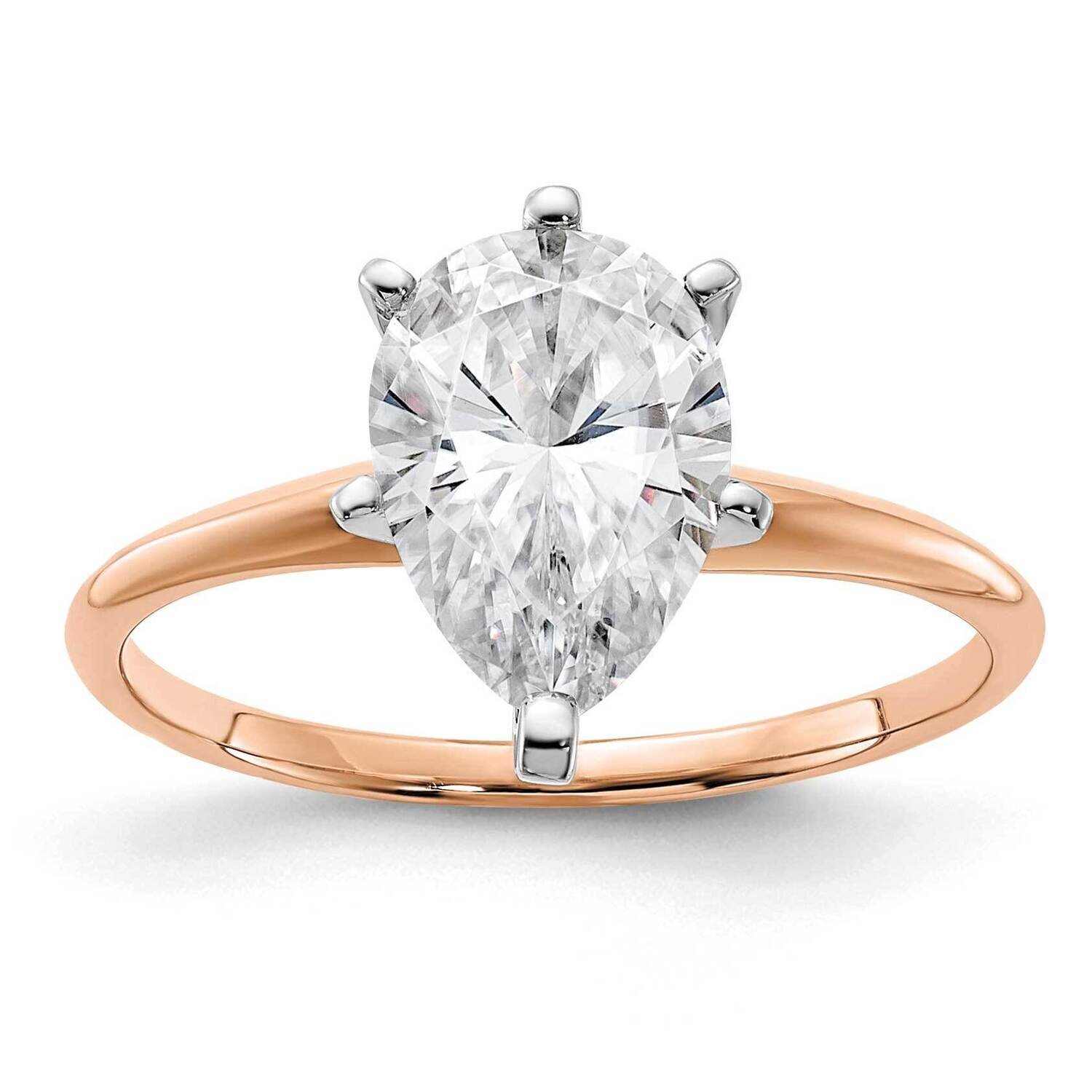 2ct. 10x7mm G H I True Light Pear Moissanite Solitaire Ring 14k Rose Gold RGSH15A-15MT, MPN: RGSH15…
