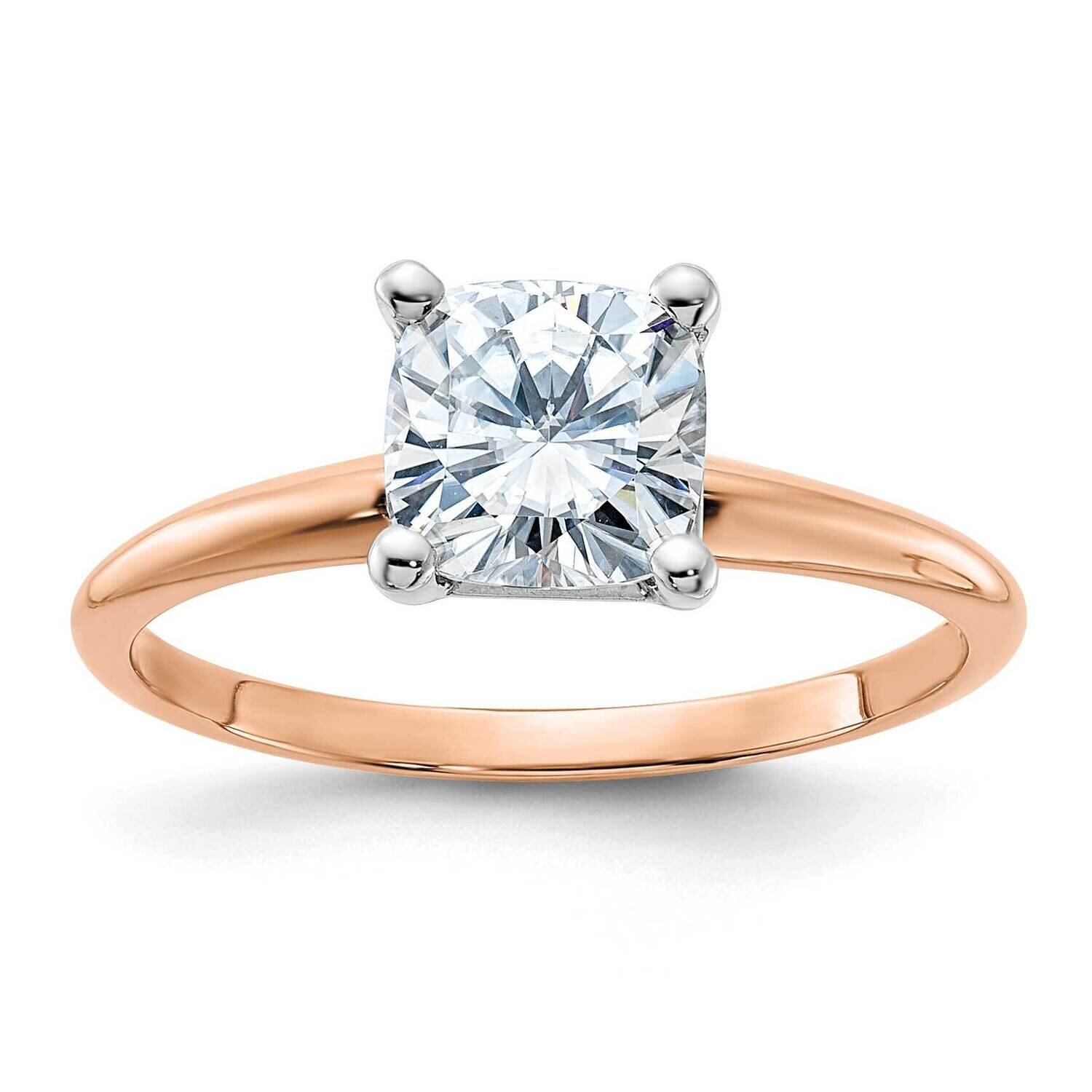 1/3ct. 6.5mm D E F Pure Light Cushion Moissanite Solitaire Ring 14k Rose Gold RGSH15C-13MP, MPN: RG…