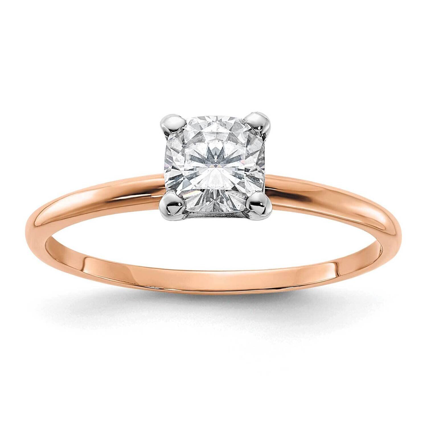 5/8ct. 5.0mm G H I True Light Cushion Moissanite Solitaire Ring 14k Rose Gold RGSH13C-9MT, MPN: RGS…