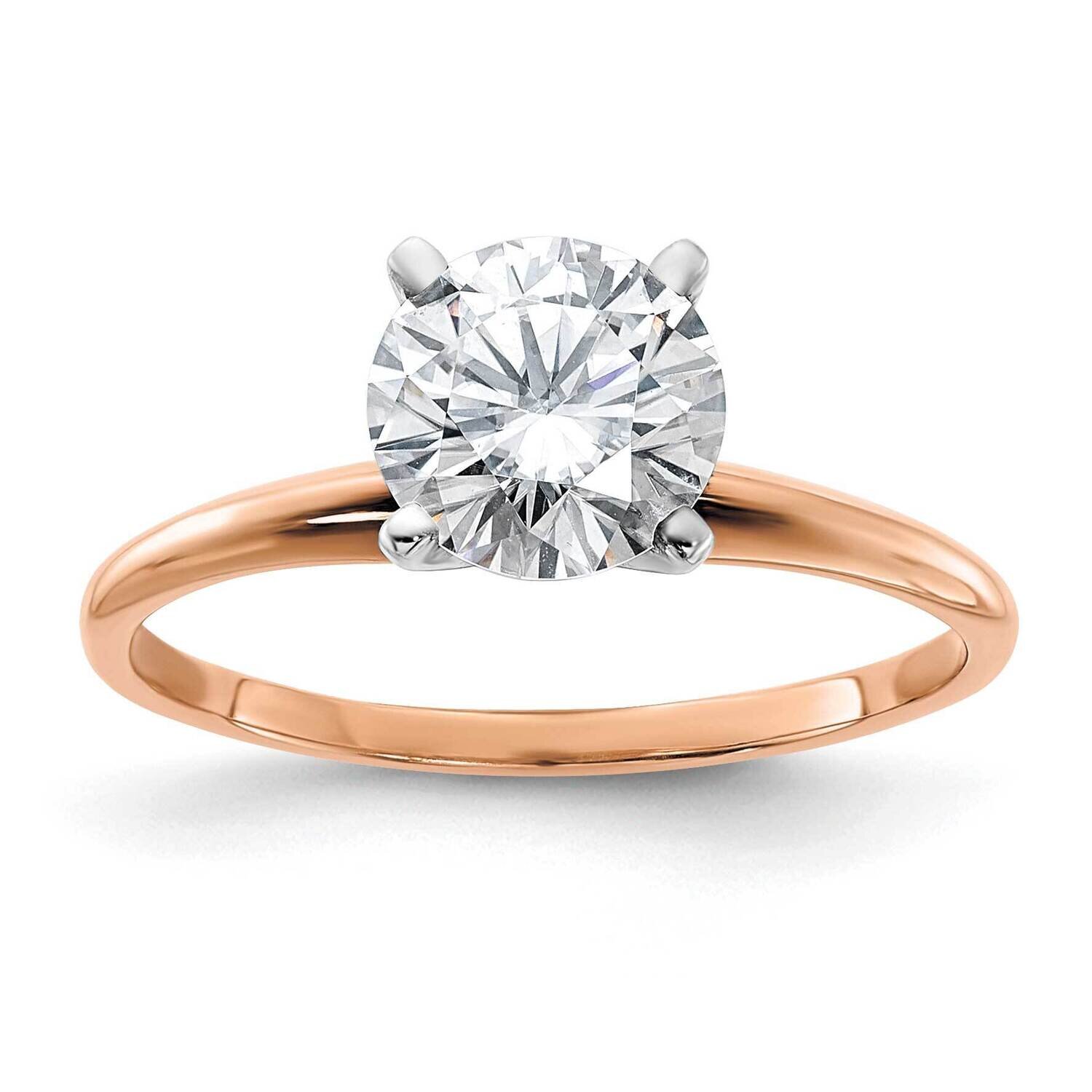 3/4ct. 7.5mm G H I True Light Round Moissanite Solitaire Ring 14k Rose Gold RGSH15-14MT, MPN: RGSH1…