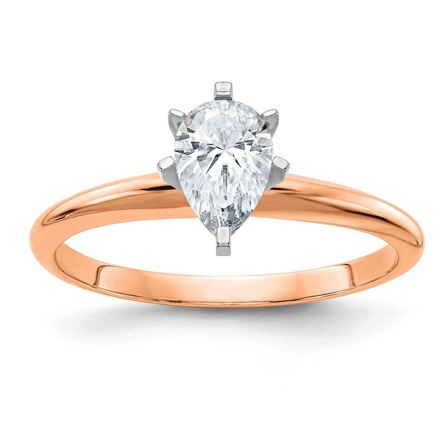 1ct. 8x5mm D E F Pure Light Pear Moissanite Solitaire Ring 14k Rose Gold RGSH15A-12MP, MPN: RGSH15A…