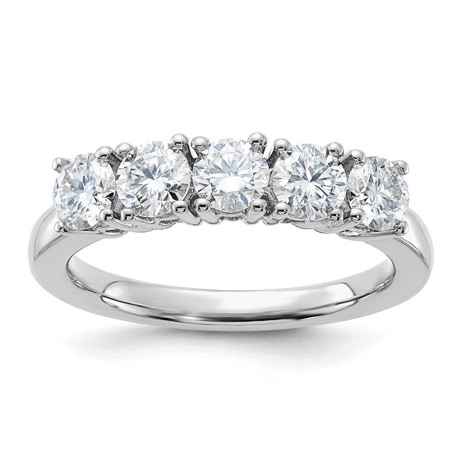 1ct Moissanite 5 Stone Band 14k White Gold RM3181B-110-WMP, MPN: RM3181B-110-WMP, 191101316548