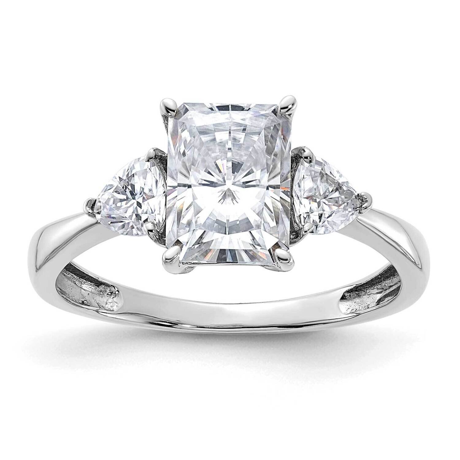 2 1/5ct. Three Stone G H I True Light Moissanite Engagement Ring 14k White Gold RM4448E-180-WMT, MP…