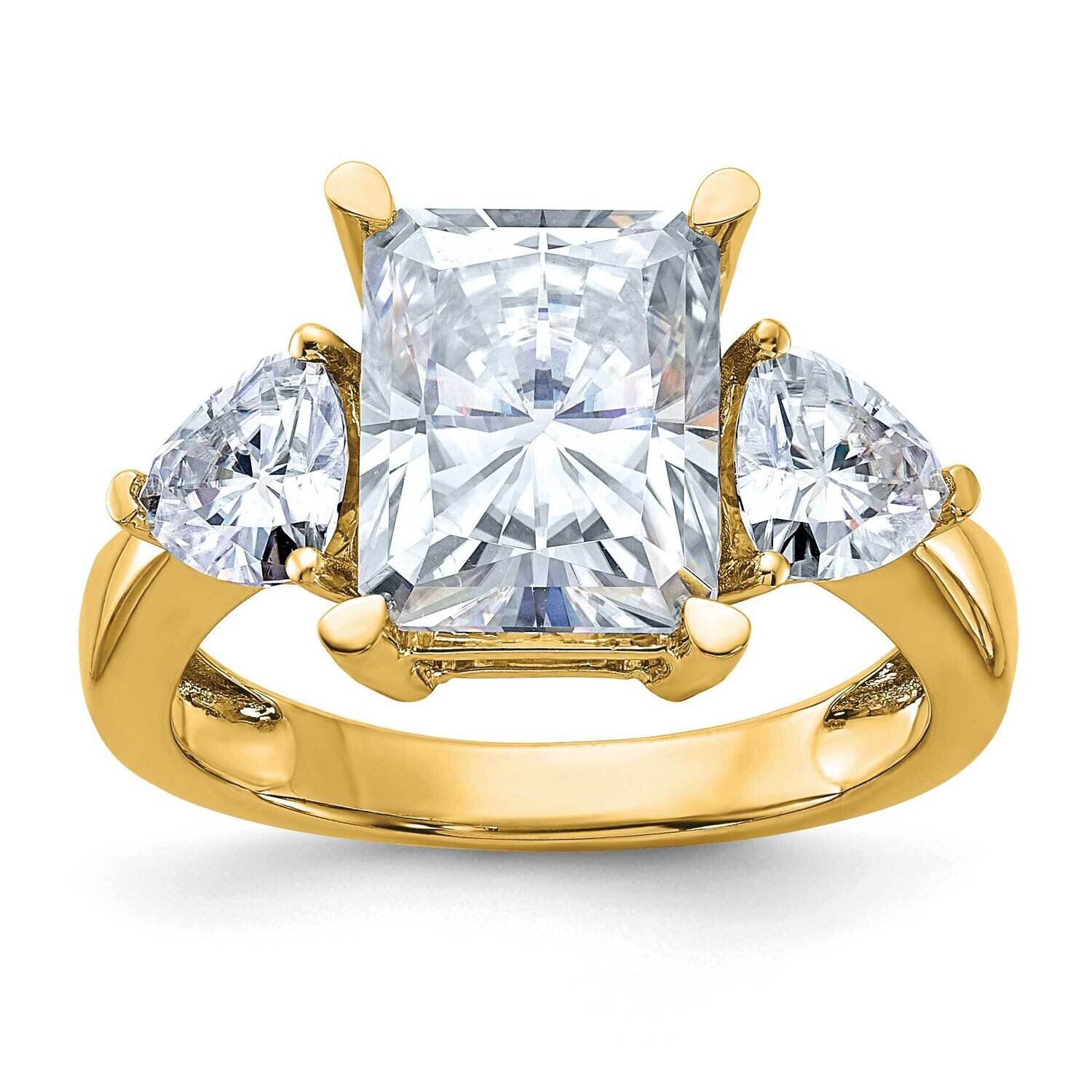 4 7/8ct. Three Stone D E F Pure Light Moissanite Engagement Ring 14k Gold RM4448E-390-YMP, MPN: RM4…