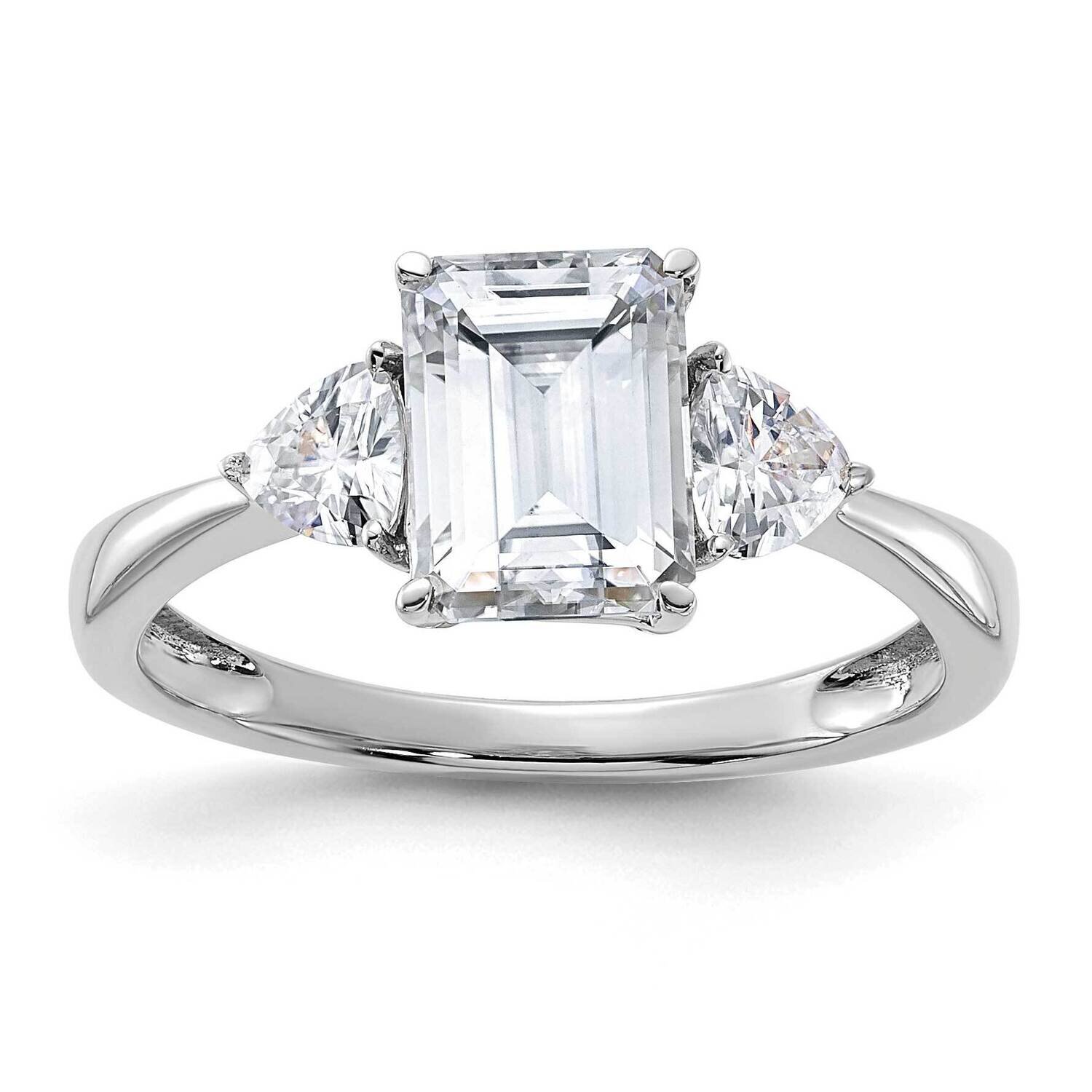 2 1/6ct. Three Stone G H I True Light Moissanite Engagement Ring 14k White Gold RM4450E-215-WMT, MP…
