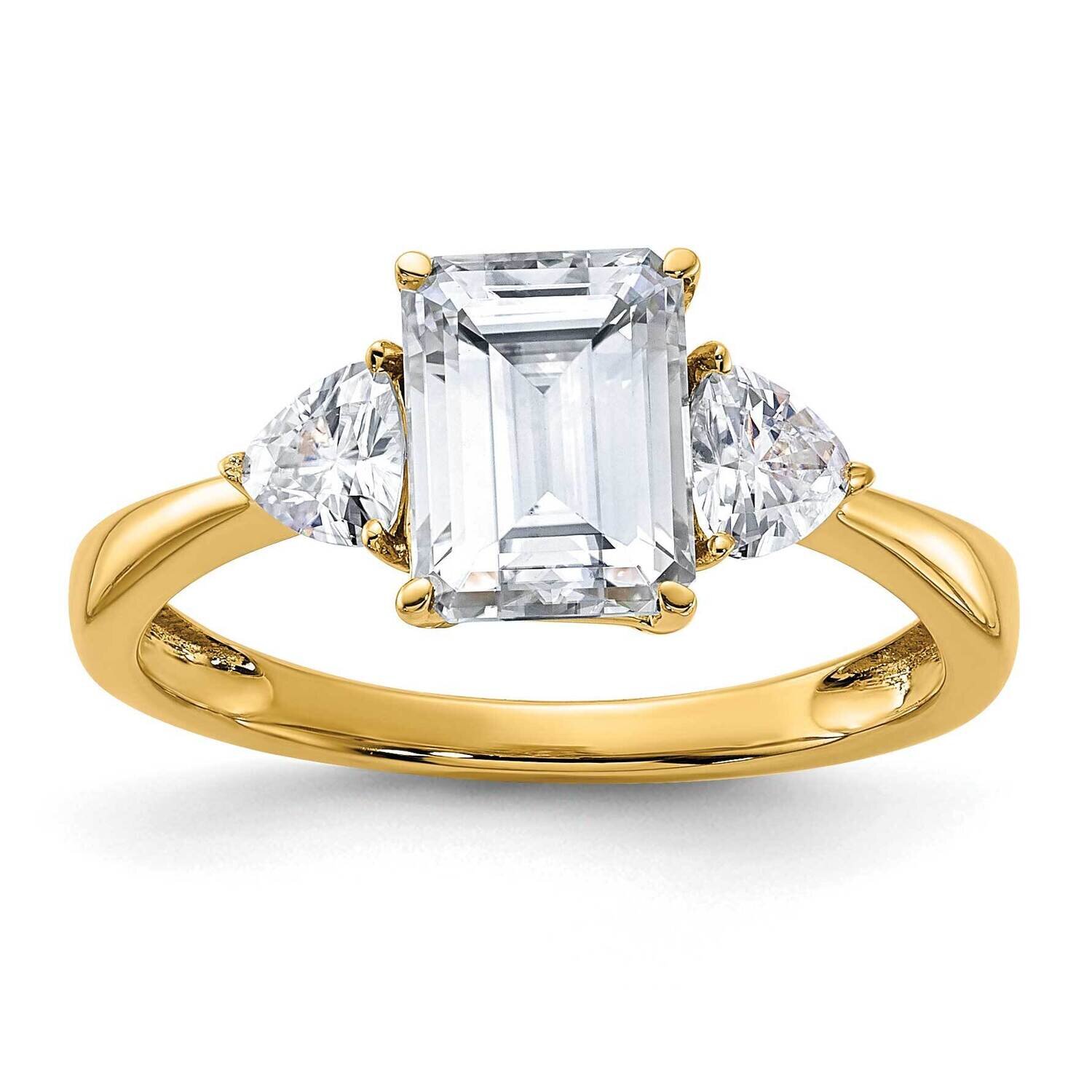 2 1/6ct. Three Stone G H I True Light Moissanite Engagement Ring 14k Gold RM4450E-215-YMT