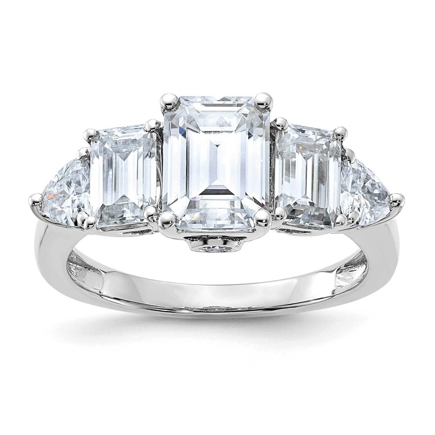 3 3/8ct. D E F Pure Light Moissanite Engagement Ring 14k White Gold RM4456B-330-WMP