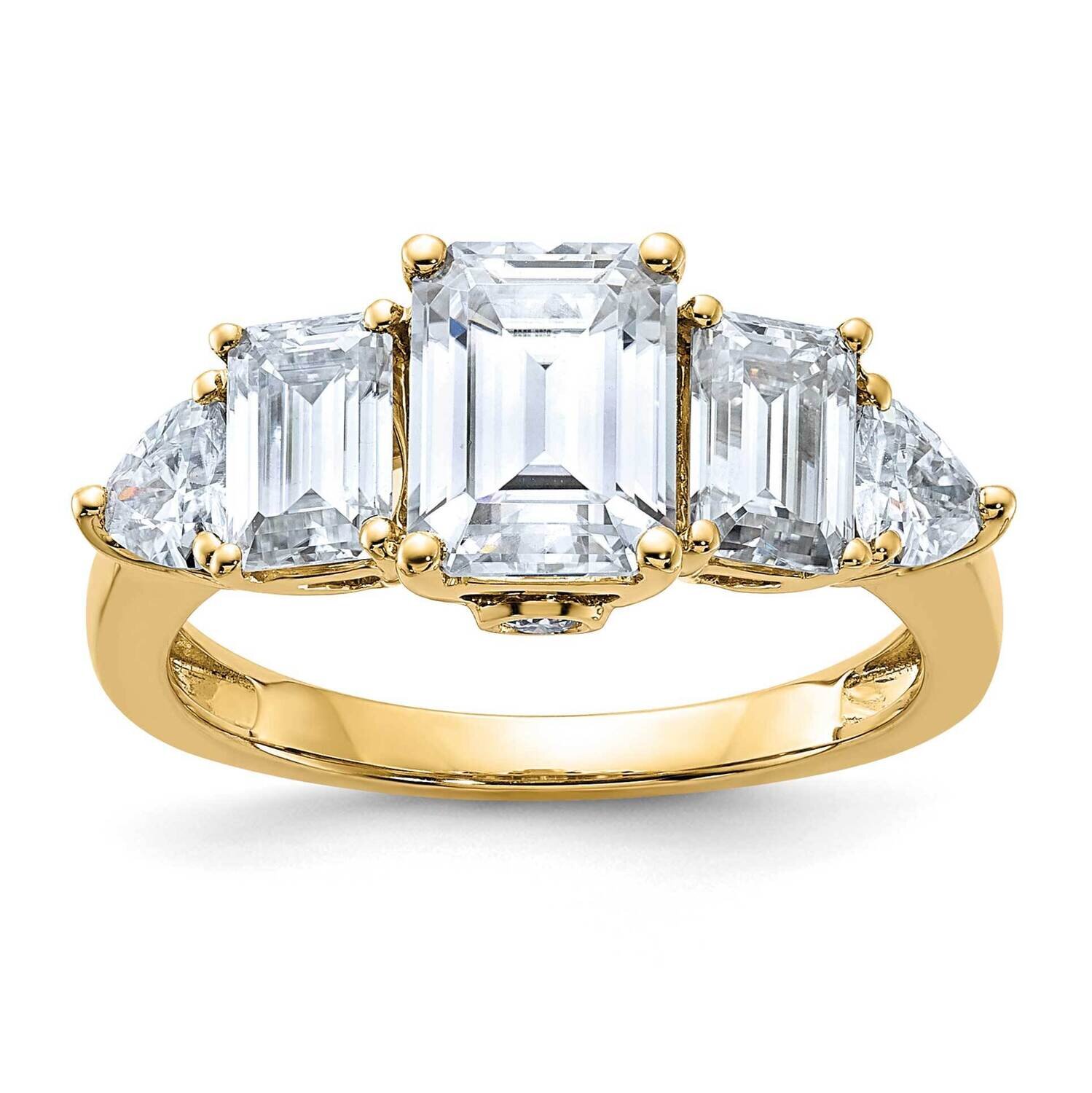 3 3/8ct. D E F Pure Light Moissanite Engagement Ring 14k Gold RM4456B-330-YMP
