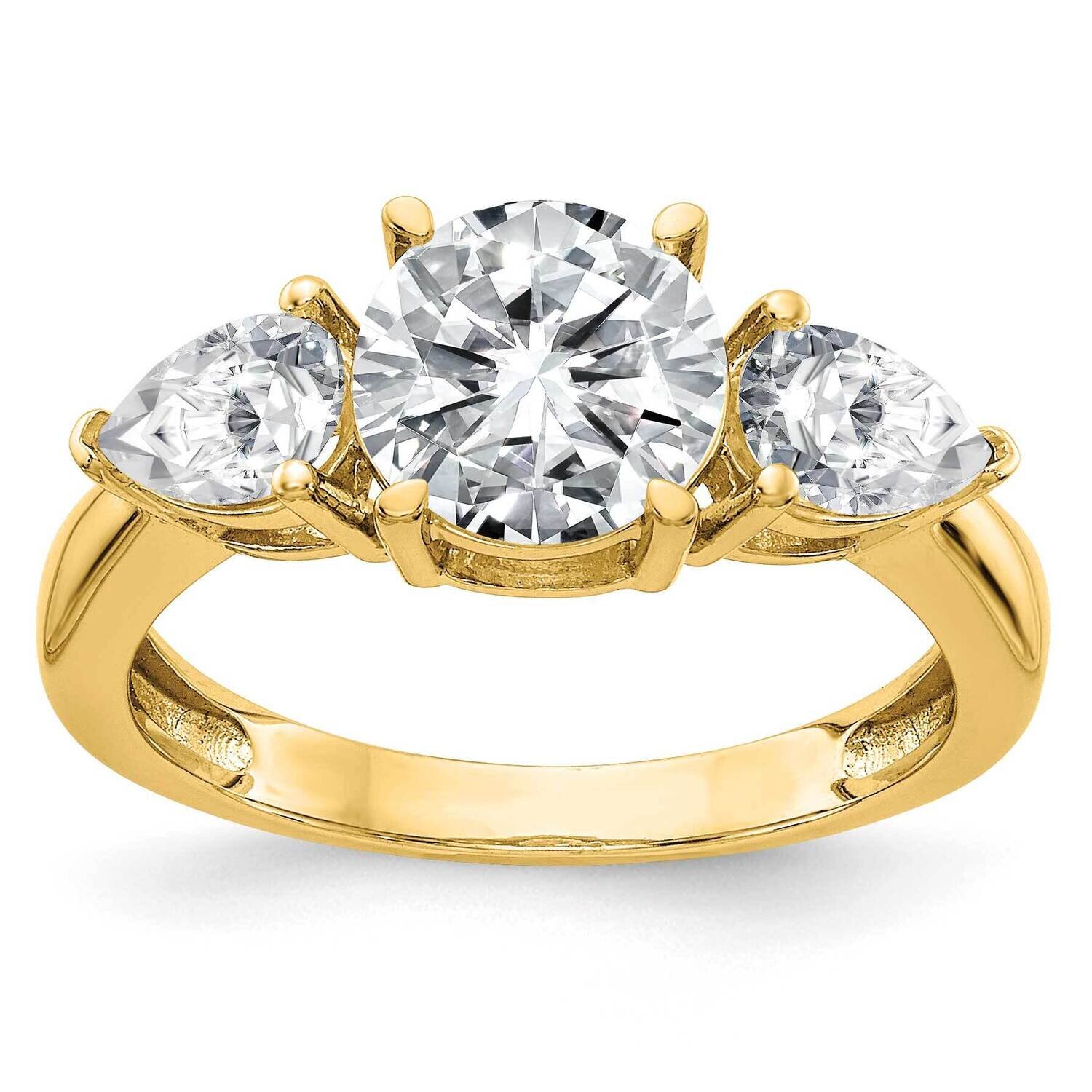 1 3/8ct. Three Stone G H I True Light Moissanite Engagement Ring 14k Gold RM4462E-140-YMT, MPN: RM4…