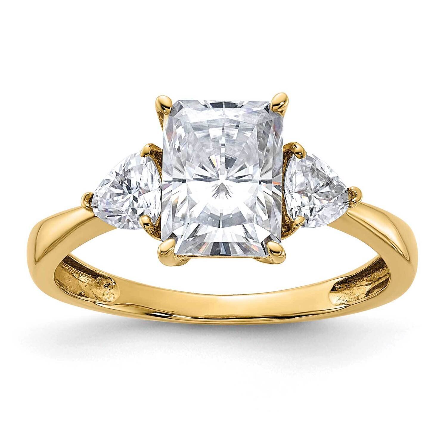 2 1/5ct. Three Stone D E F Pure Light Moissanite Engagement Ring 14k Gold RM4448E-180-YMP, MPN: RM4…