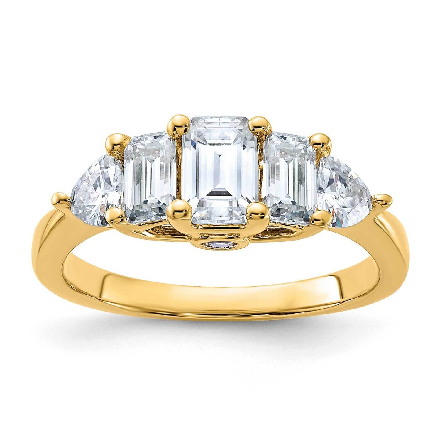 1 5/8ct. D E F Pure Light Moissanite Engagement Ring 14k Gold RM4456B-200-YMP, MPN: RM4456B-200-YMP,