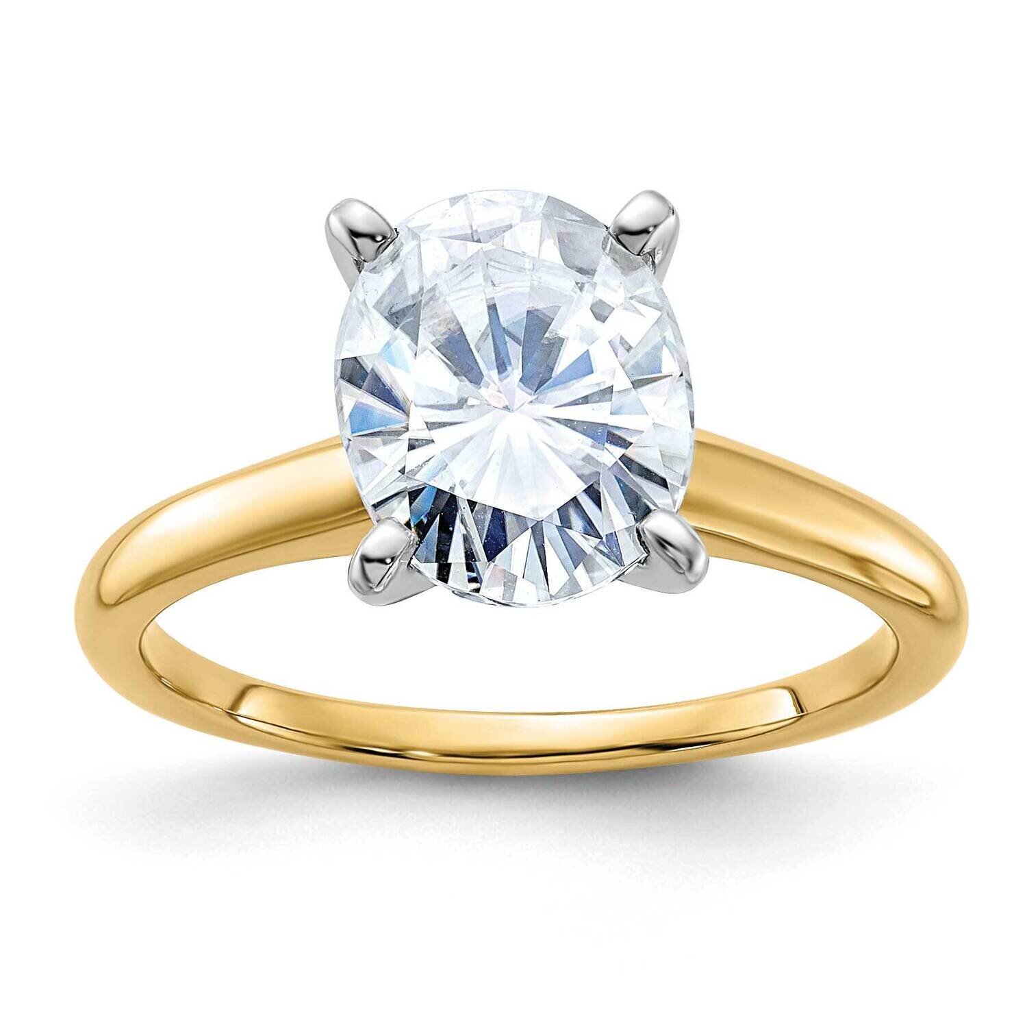 3ct. D E F Pure Light Oval Moissanite Solitaire Ring 14k Two Tone Gold RM5965O-300-8MP, MPN: RM5965…