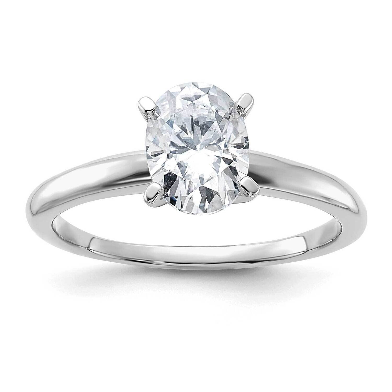 1 1/2ct. G H I True Light Oval Moissanite Solitaire Ring 14k White Gold RM5965WO-125-10MT, MPN: RM5…
