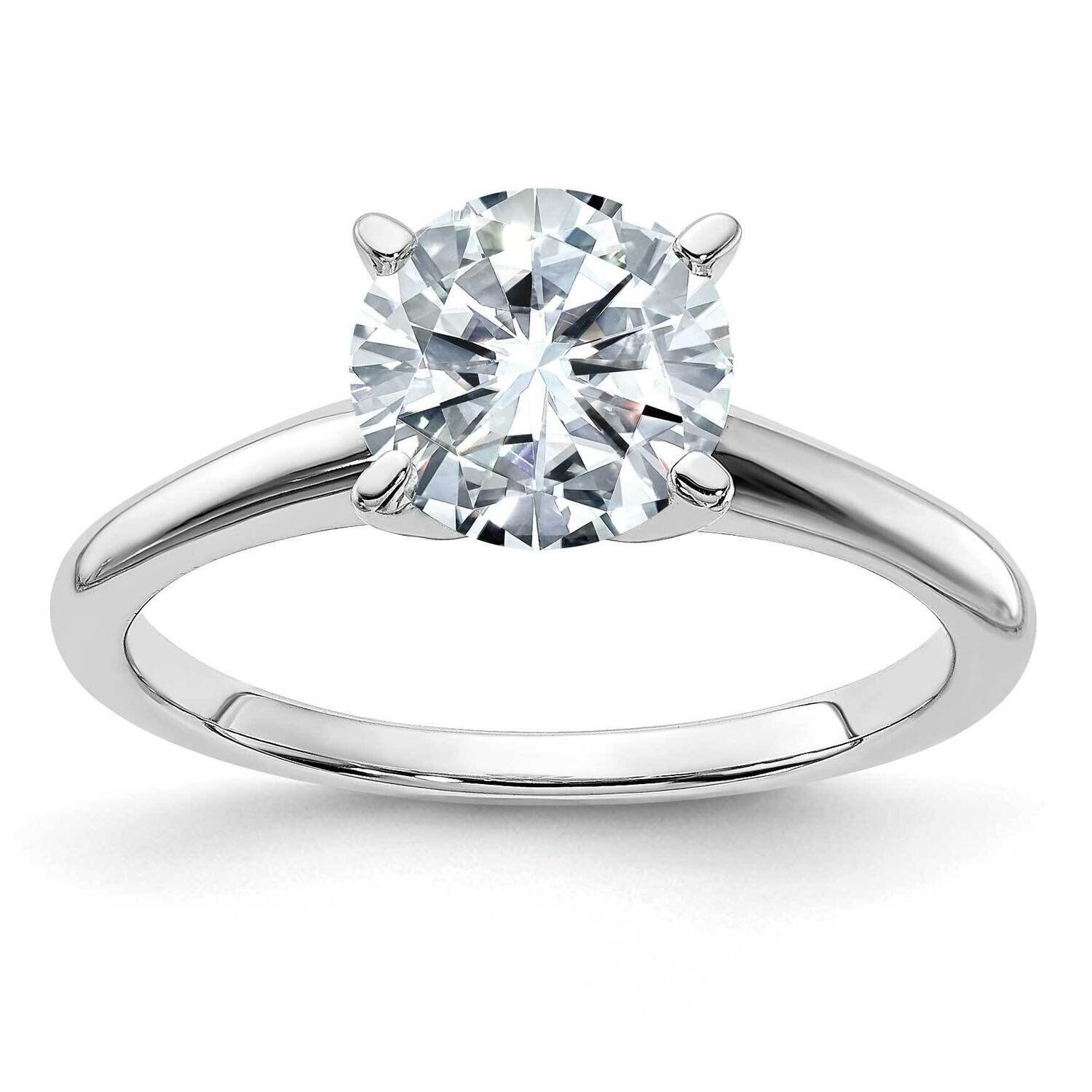 1 3/4ct. D E F Pure Light Round Moissanite Solitaire Ring 14k White Gold RM5965WR-175-7MP