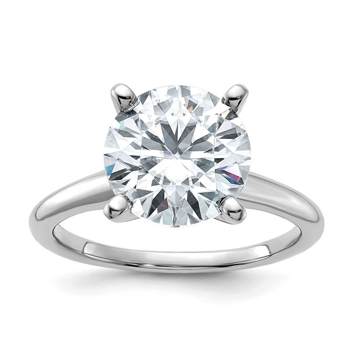 3 5/8ct. D E F Pure Light Round Moissanite Solitaire Ring 14k White Gold RM5965WR-400-7MP