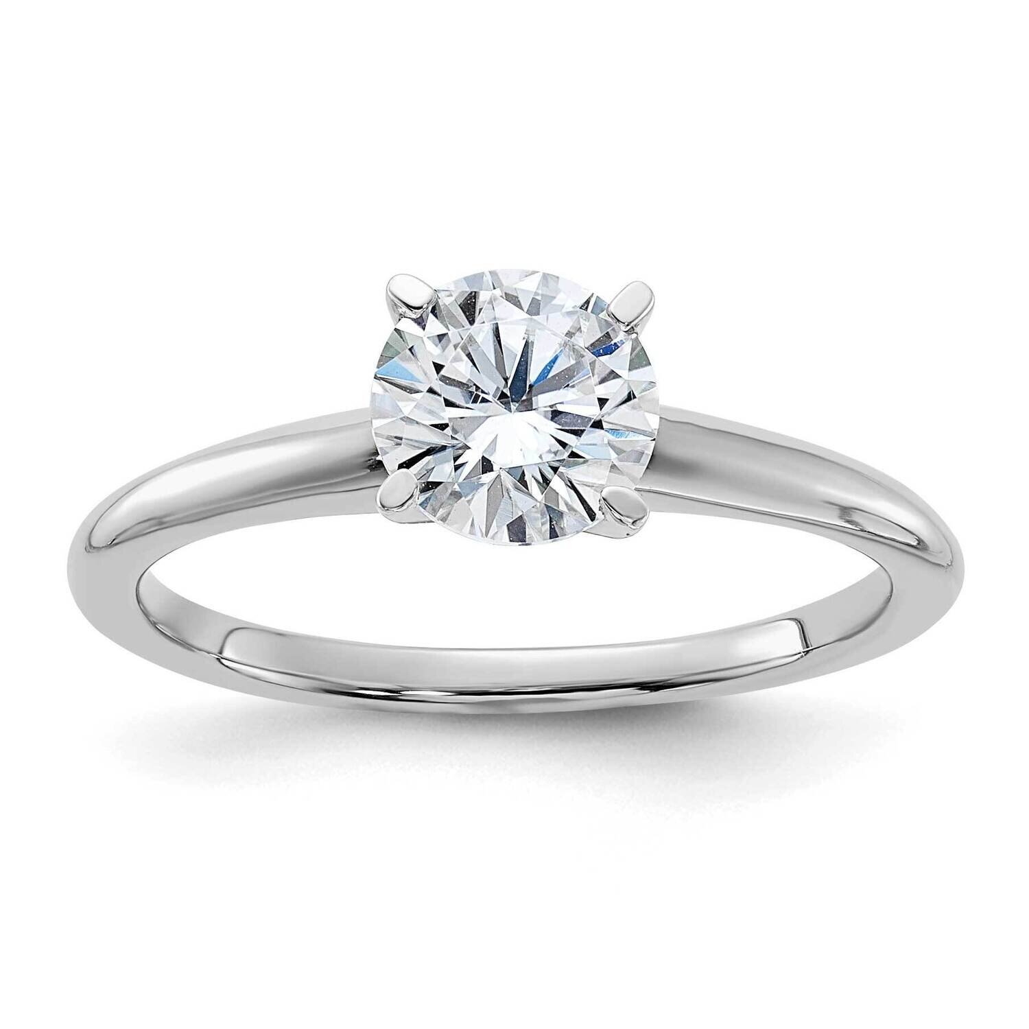 1ct. D E F Pure Light Round Moissanite Solitaire Ring 14k White Gold RM5965WR-100-7MP