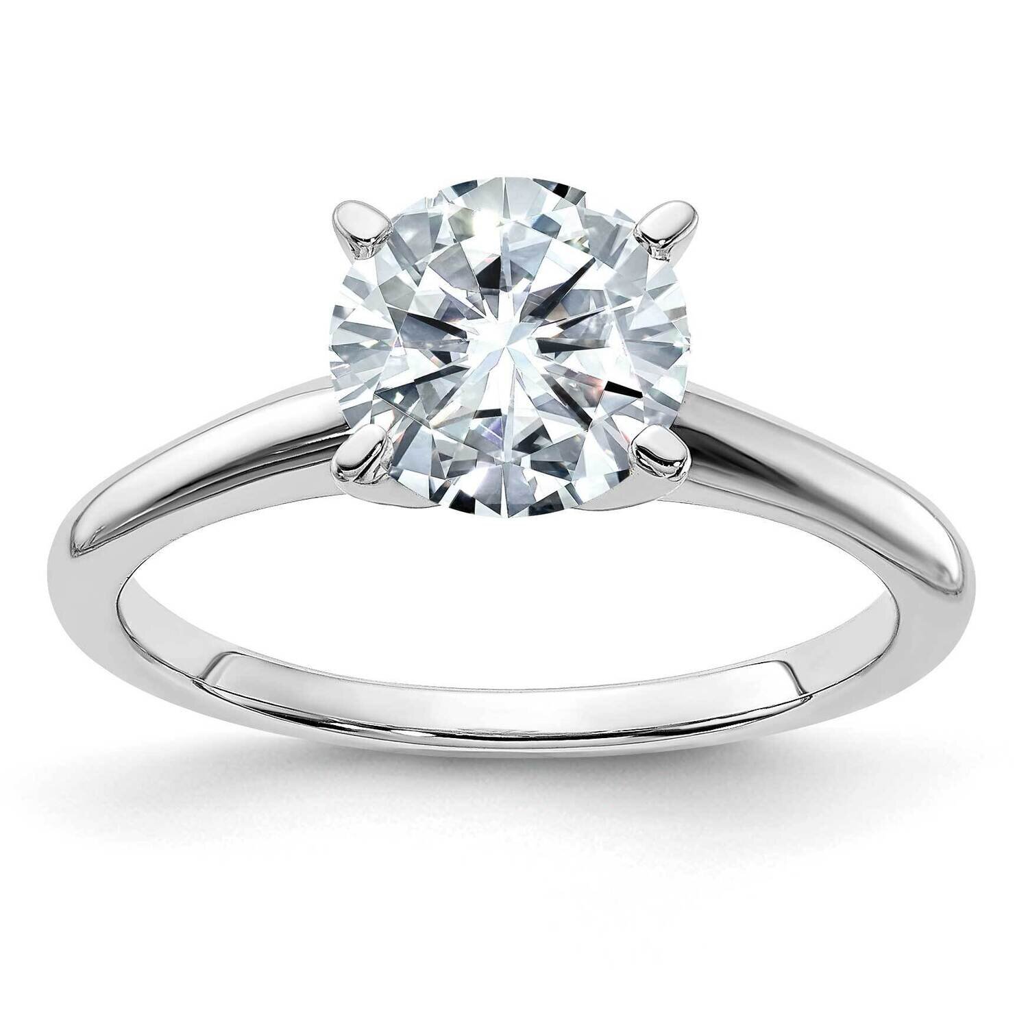 1 3/4ct. D E F Pure Light Round Moissanite Solitaire Ring 14k White Gold RM5965WR-175-10MP, MPN: RM…