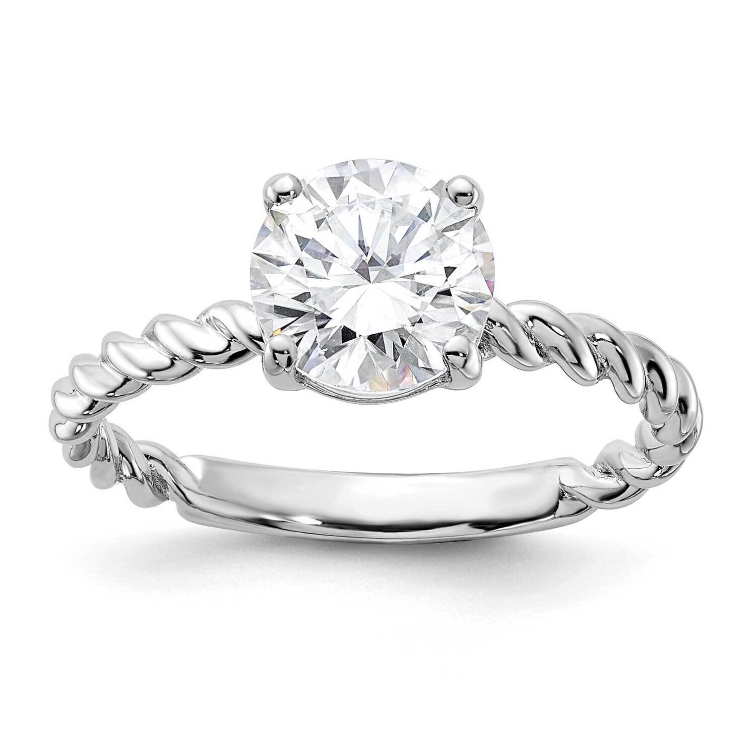 1 3/4ct. G H I True Light Round Twisted Moissanite Solitaire Ring 14k White Gold RM6798-150-WMT
