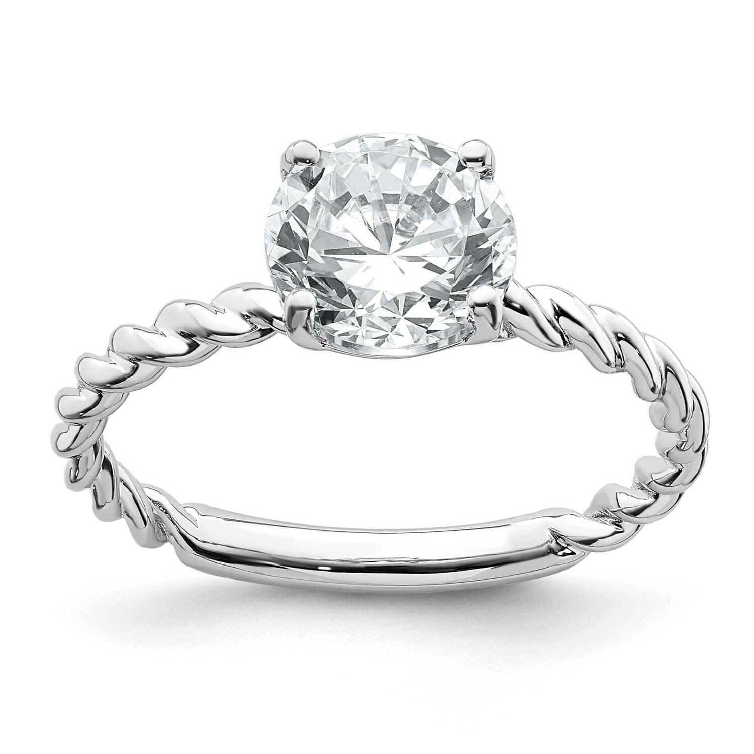 1 7/8ct. D E F Pure Light Round Twisted Moissanite Solitaire Ring 14k White Gold RM6798-190-WMP