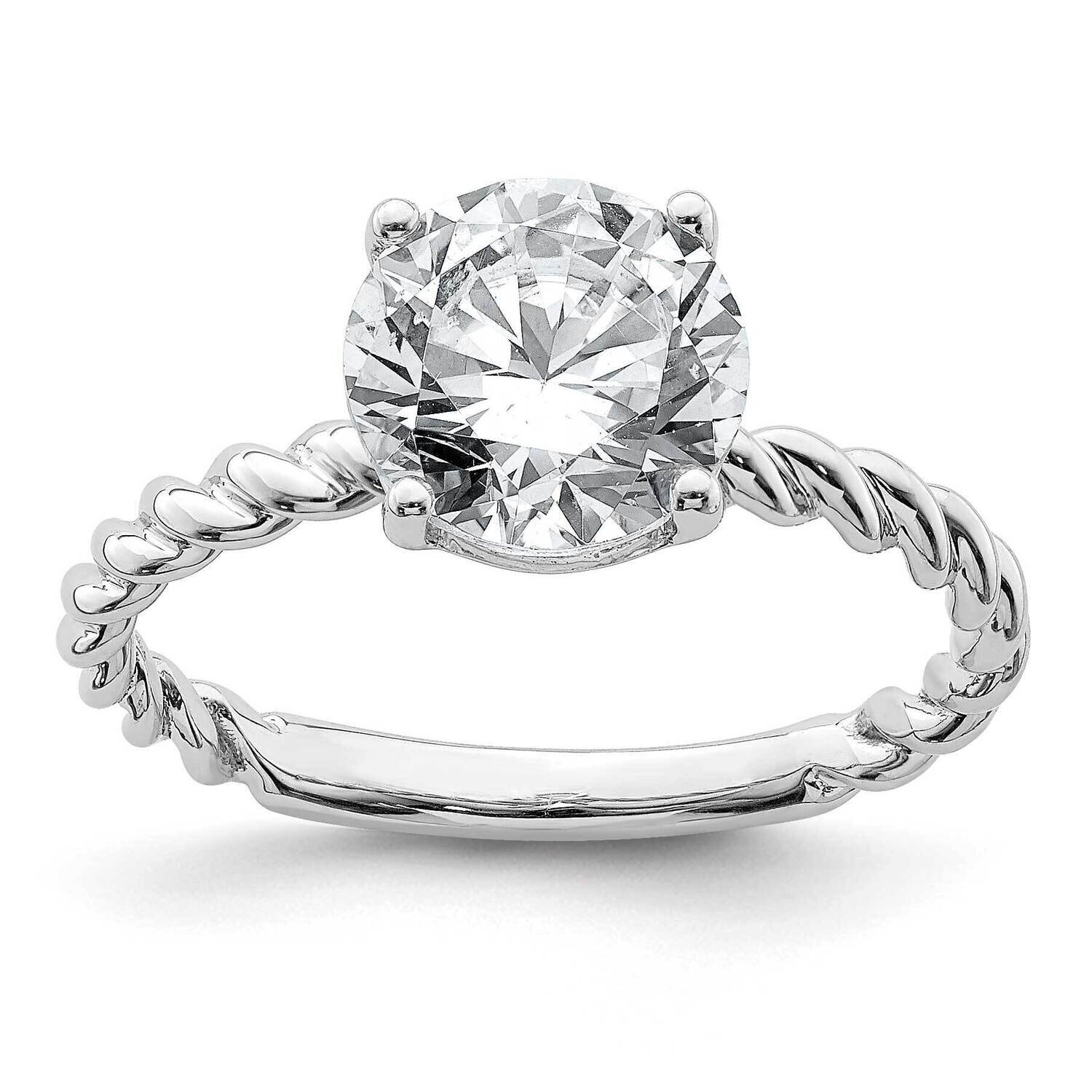 2 1/5ct. D E F Pure Light Round Twisted Moissanite Solitaire Ring 14k White Gold RM6798-220-WMP, MP…