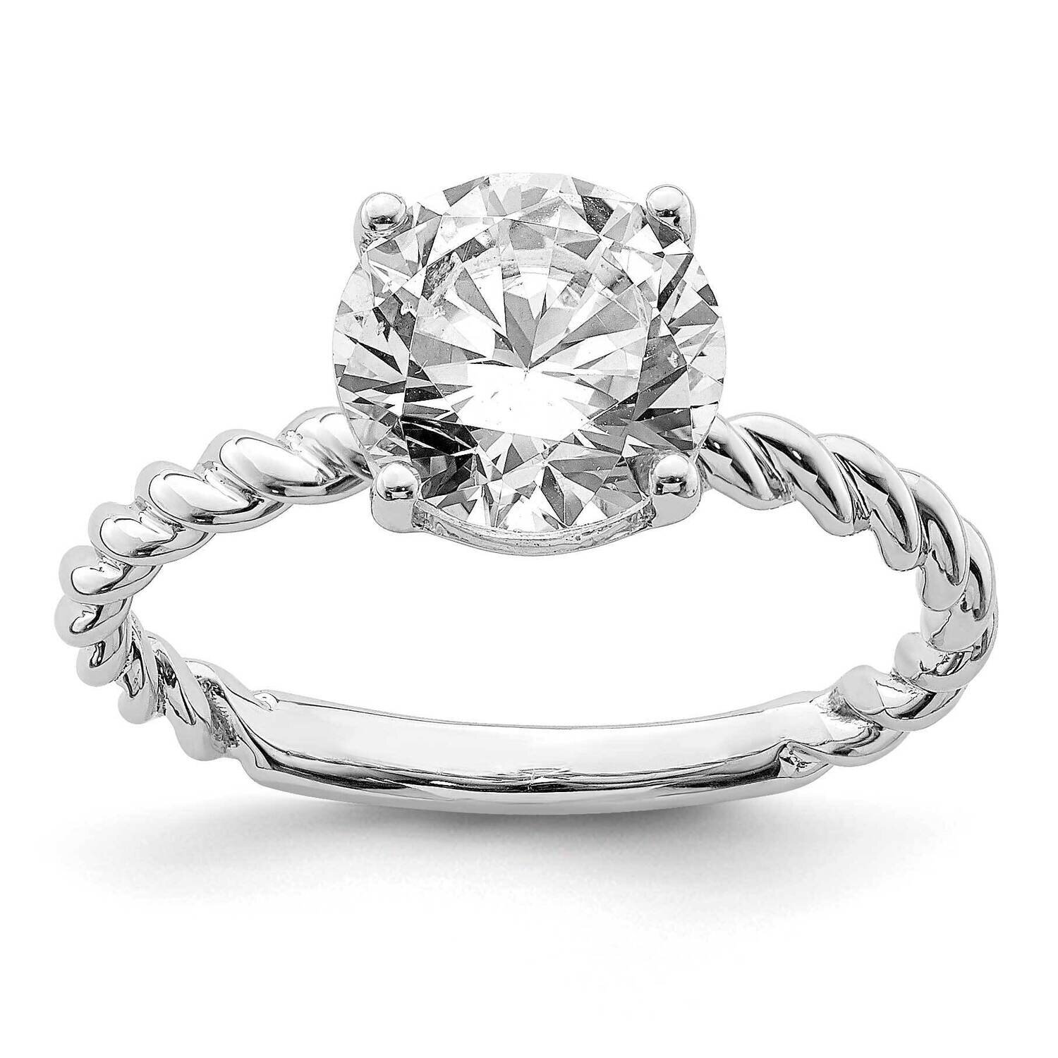 2 1/5ct. G H I True Light Round Twisted Moissanite Solitaire Ring 14k White Gold RM6798-220-WMT