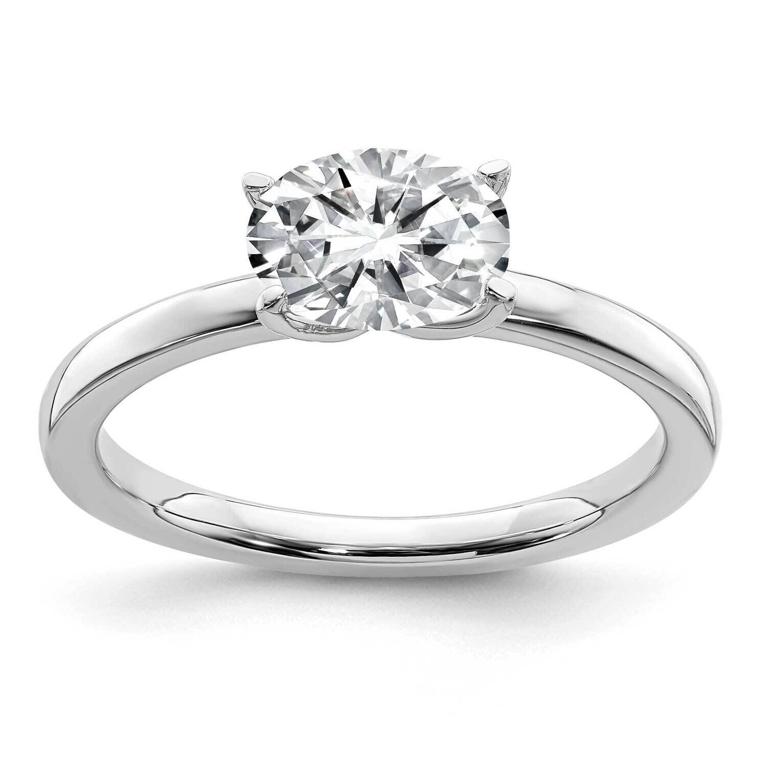 1 1/2ct. G H I True Light East West Oval Moissanite Solitaire Ring 14k White Gold RM6796-150-WMT, M…