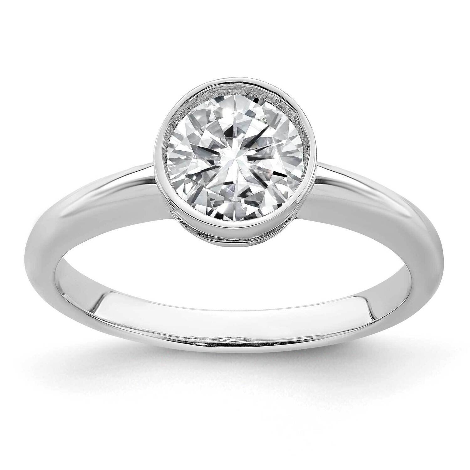 1ct. G H I True Light Round Bezel Moissanite Solitaire Ring 14k White Gold RM6784-100-WMT, MPN: RM6…