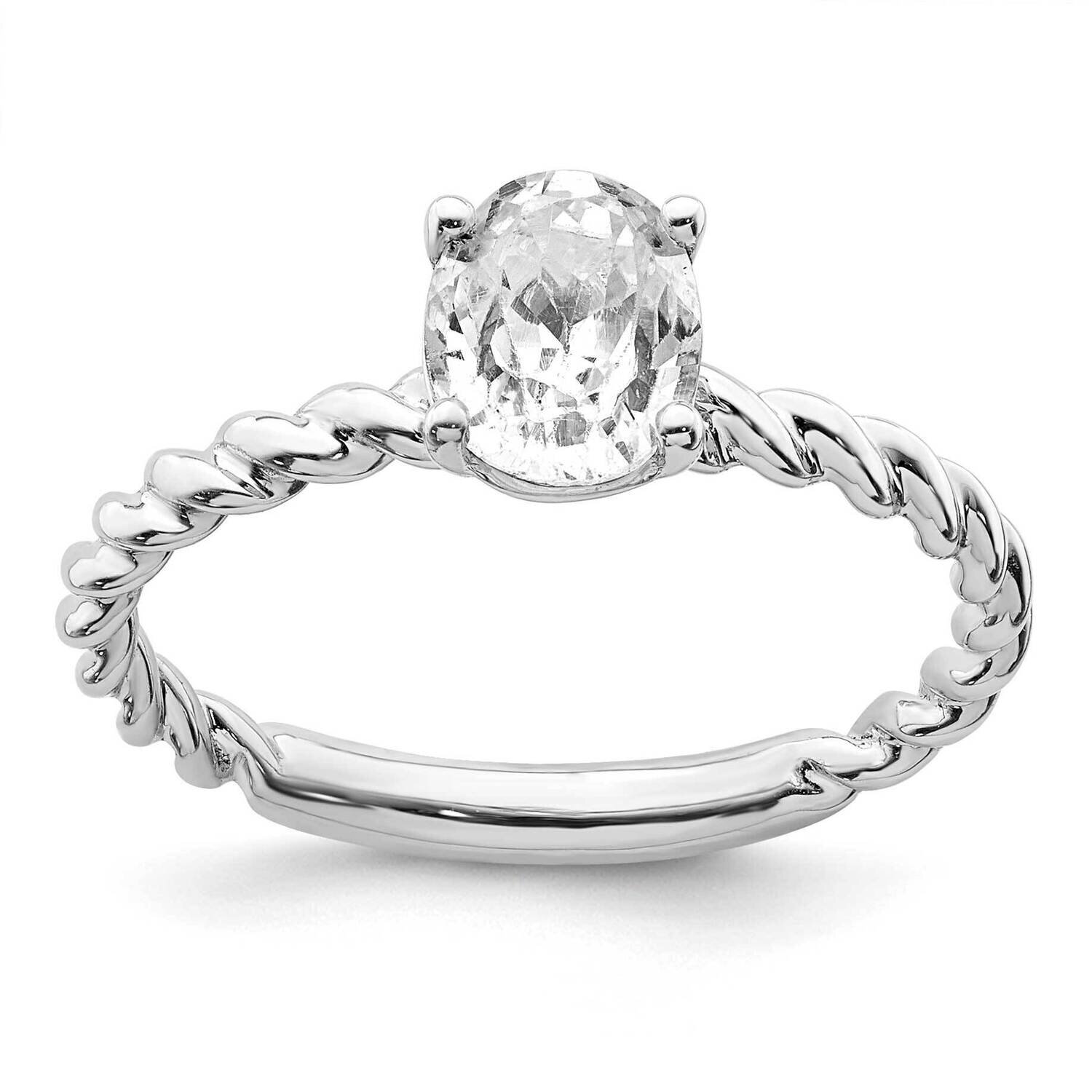 1 1/2ct. G H I True Light Oval Twisted Moissanite Solitaire Ring 14k White Gold RM6799-150-WMT