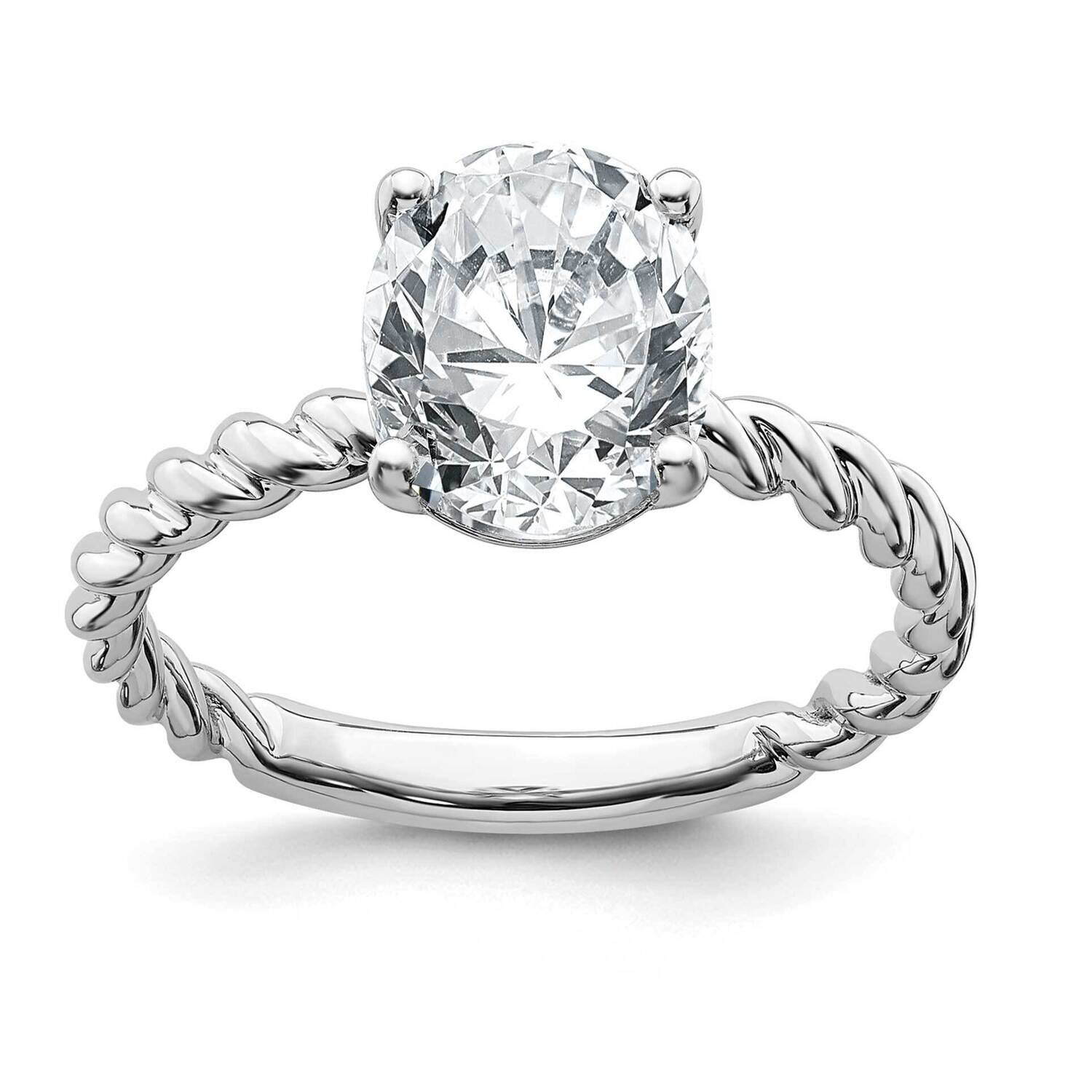 2ct. D E F Pure Light Oval Twisted Moissanite Solitaire Ring 14k White Gold RM6799-210-WMP, MPN: RM…
