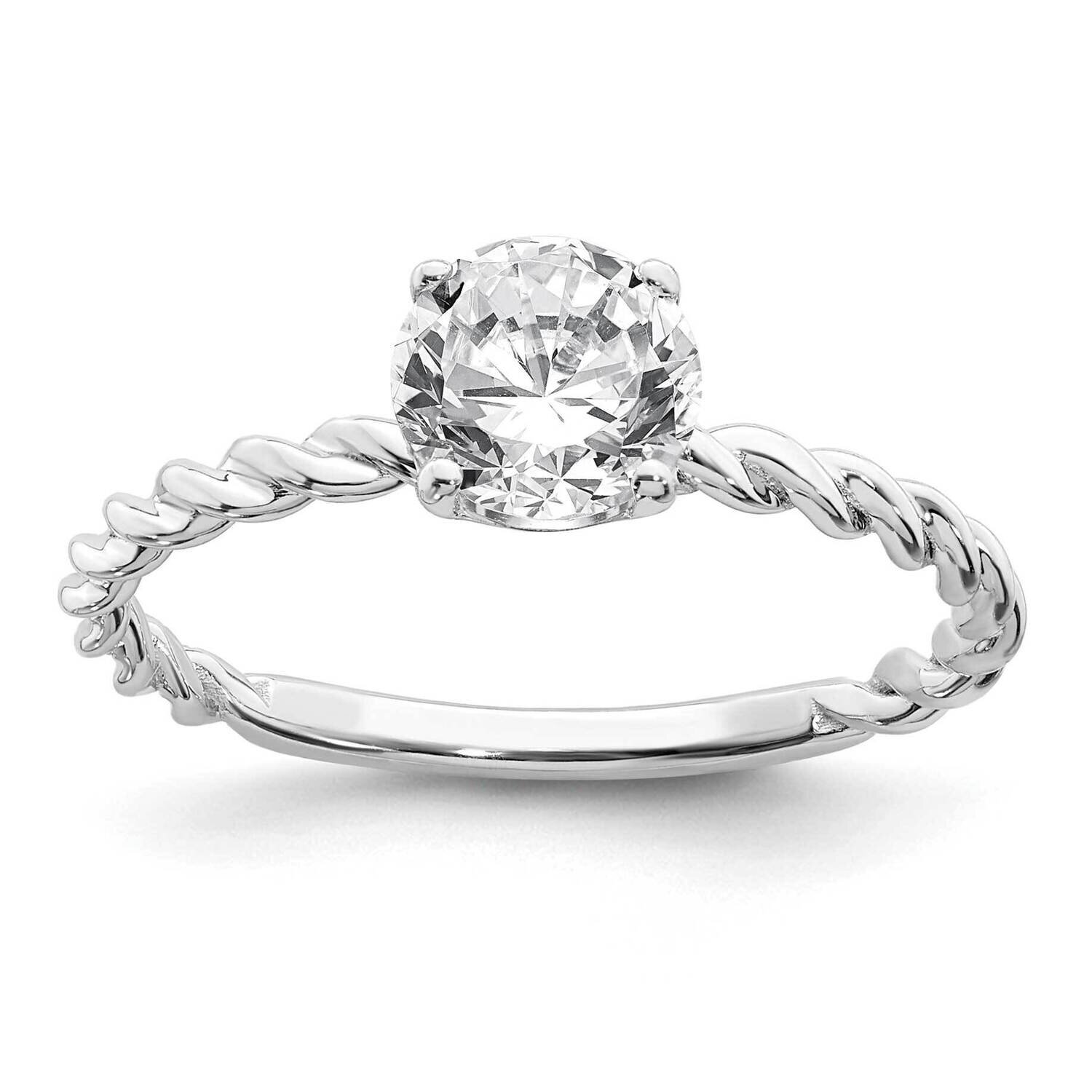 1ct. G H I True Light Round Twisted Moissanite Solitaire Ring 14k White Gold RM6798-100-WMT, MPN: R…