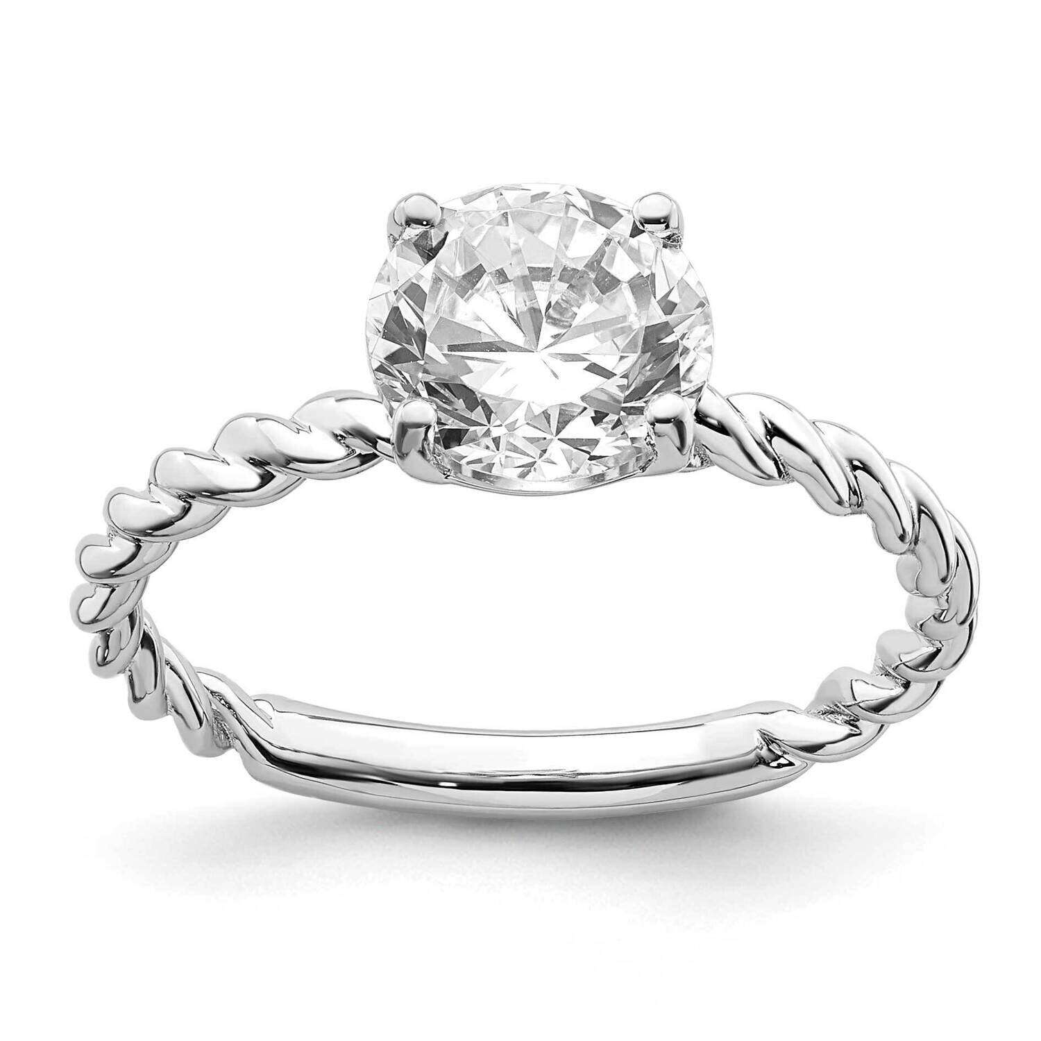 1 7/8ct. G H I True Light Round Twisted Moissanite Solitaire Ring 14k White Gold RM6798-190-WMT, MP…
