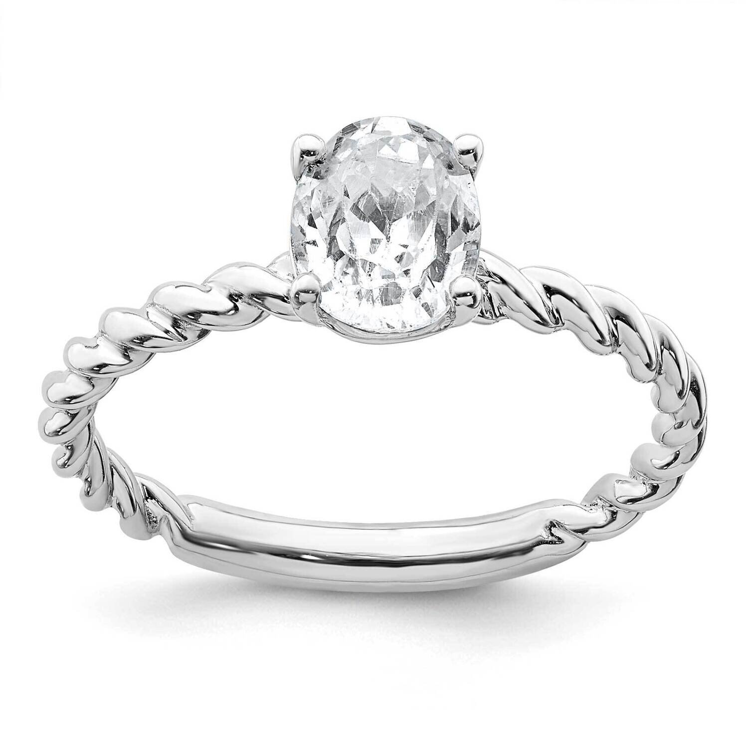 1 1/2ct. D E F Pure Light Oval Twisted Moissanite Solitaire Ring 14k White Gold RM6799-150-WMP, MPN…