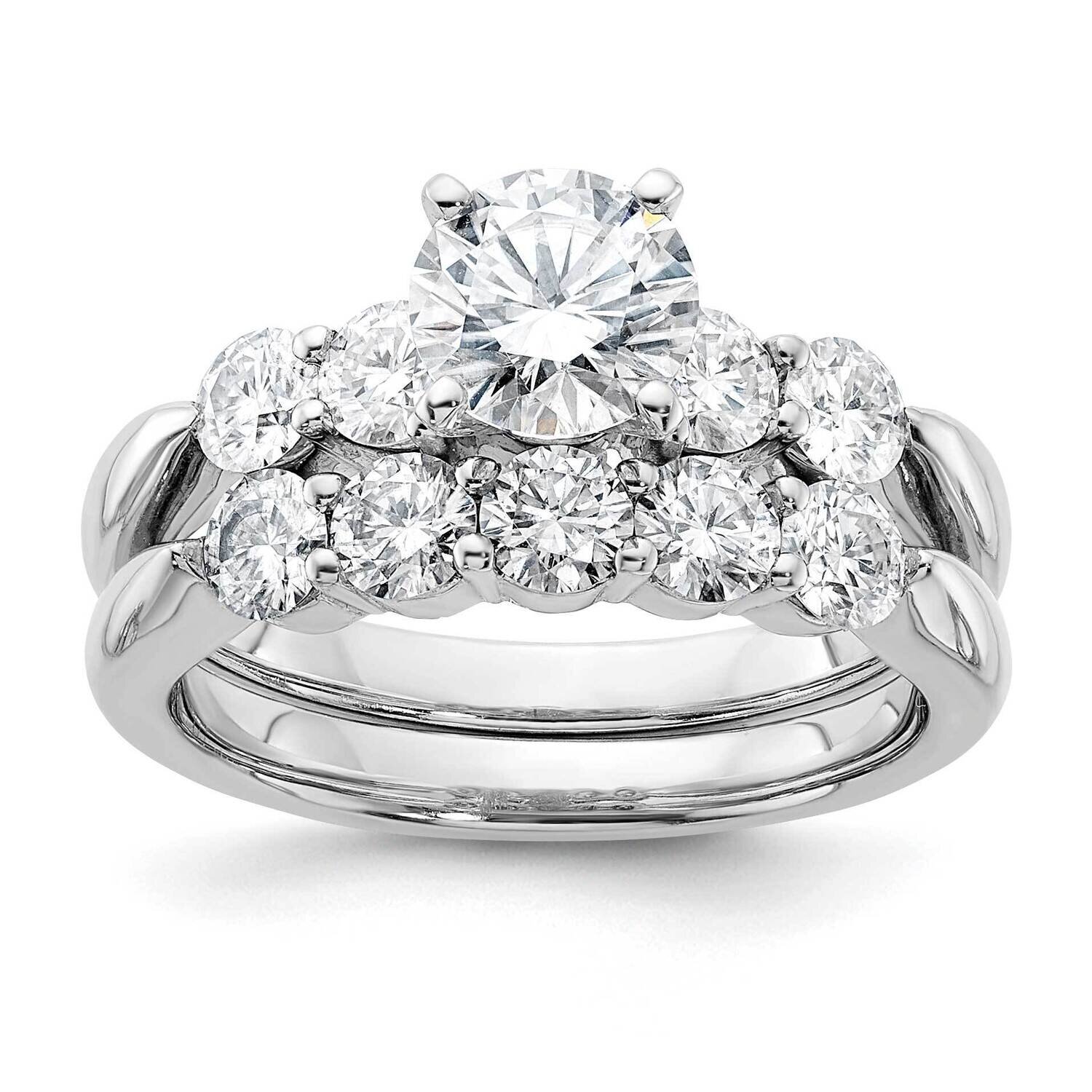 2 1/2ct. G H I True Light Moissanite Ring Set 14k White Gold SM15745-C100SETMT, MPN: SM15745-C100SE…