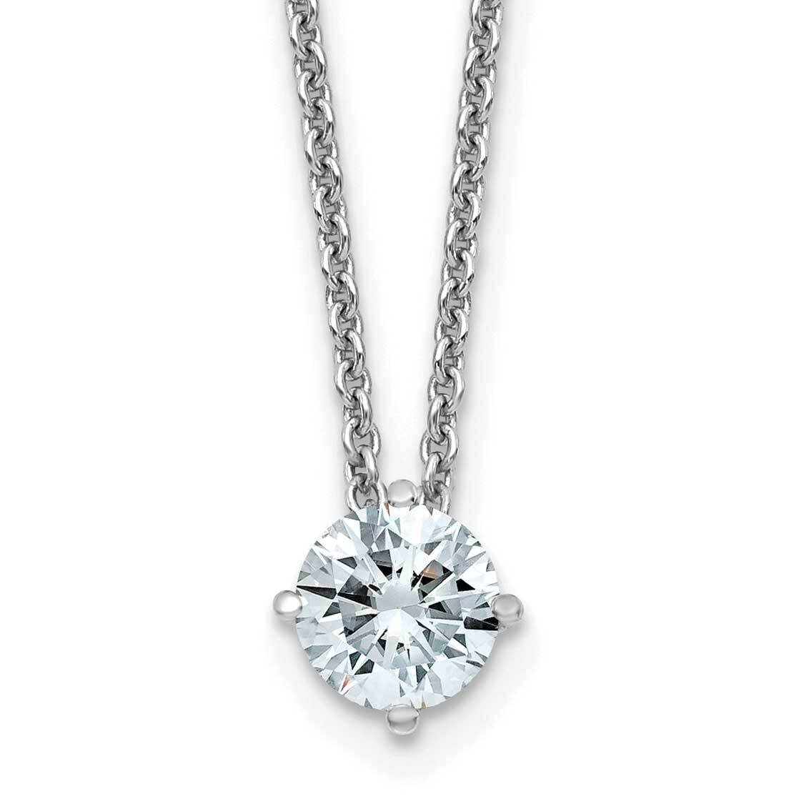 1/2ct. 5.0mm Round D E F Pure Light Moissanite Solitaire Necklace 14k White Gold WG113-16MP