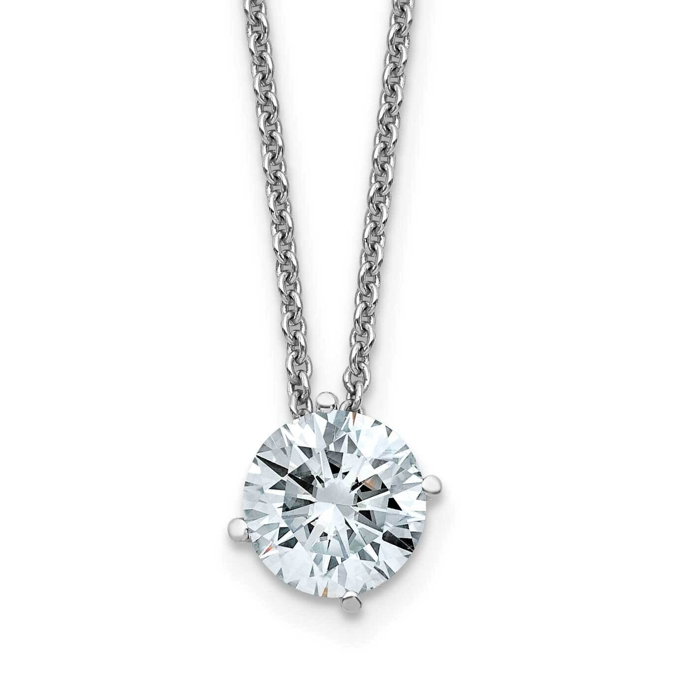 1ct. 6.5mm Round D E F Pure Light Moissanite Solitaire Necklace 14k White Gold WG113-21MP