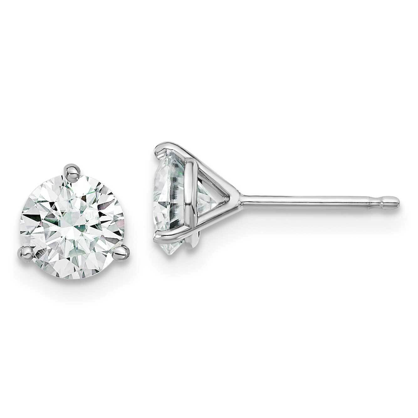 1.5ct. 6.0mm Round J-K Color Moissanite Earrings 14k White Gold WG322-8MB, MPN: WG322-8MB,