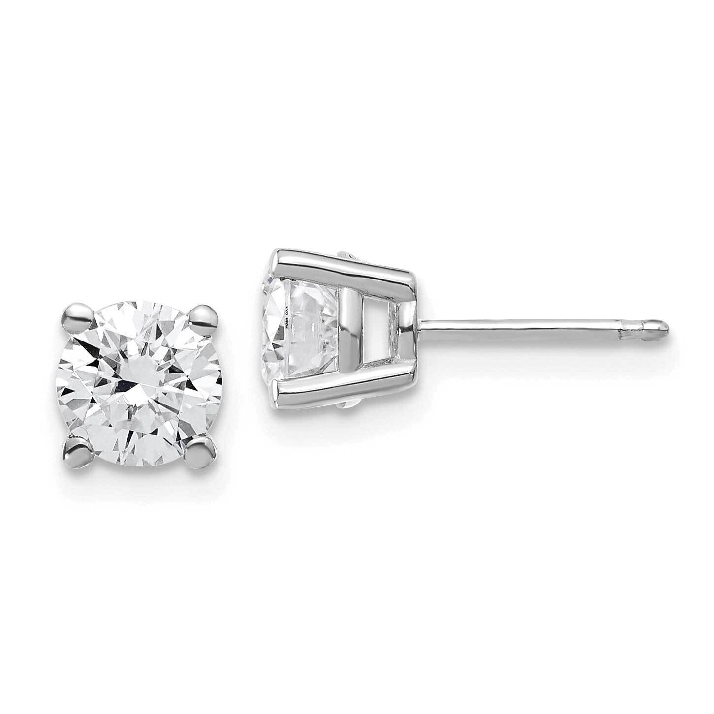 1.75ct. 6.0mm Round G H I True Light Moissanite Earrings 14k White Gold WG324-9MT