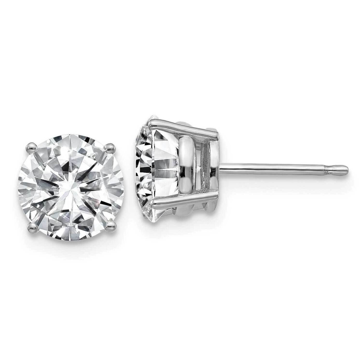 3ct. 7.5mm Round G H I True Light Moissanite Earrings 14k White Gold WG326-14MT, MPN: WG326-14MT, 1…