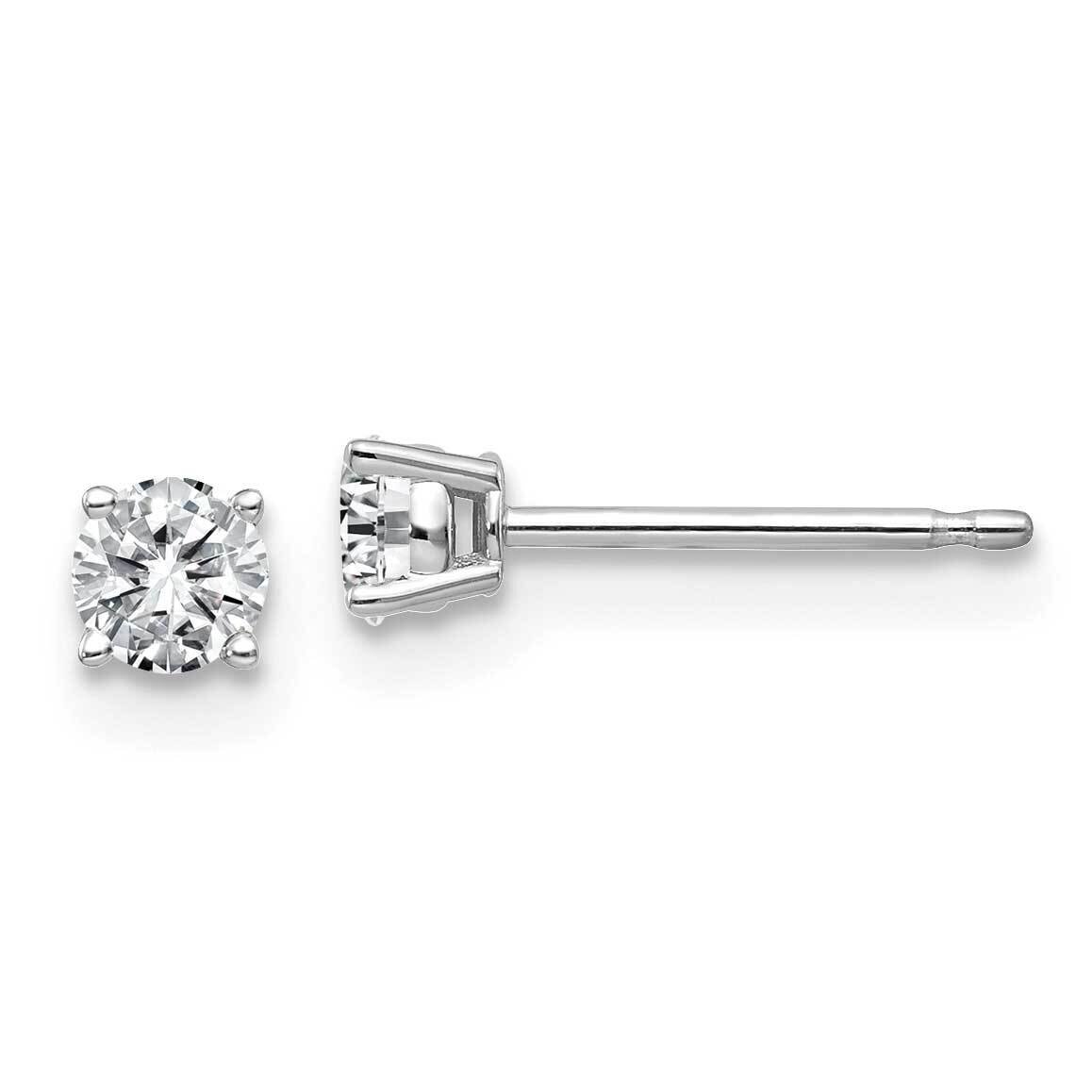 1/3ct. 3.5mm Round J-K Color Moissanite Earrings 14k White Gold WG326-4MB, MPN: WG326-4MB,