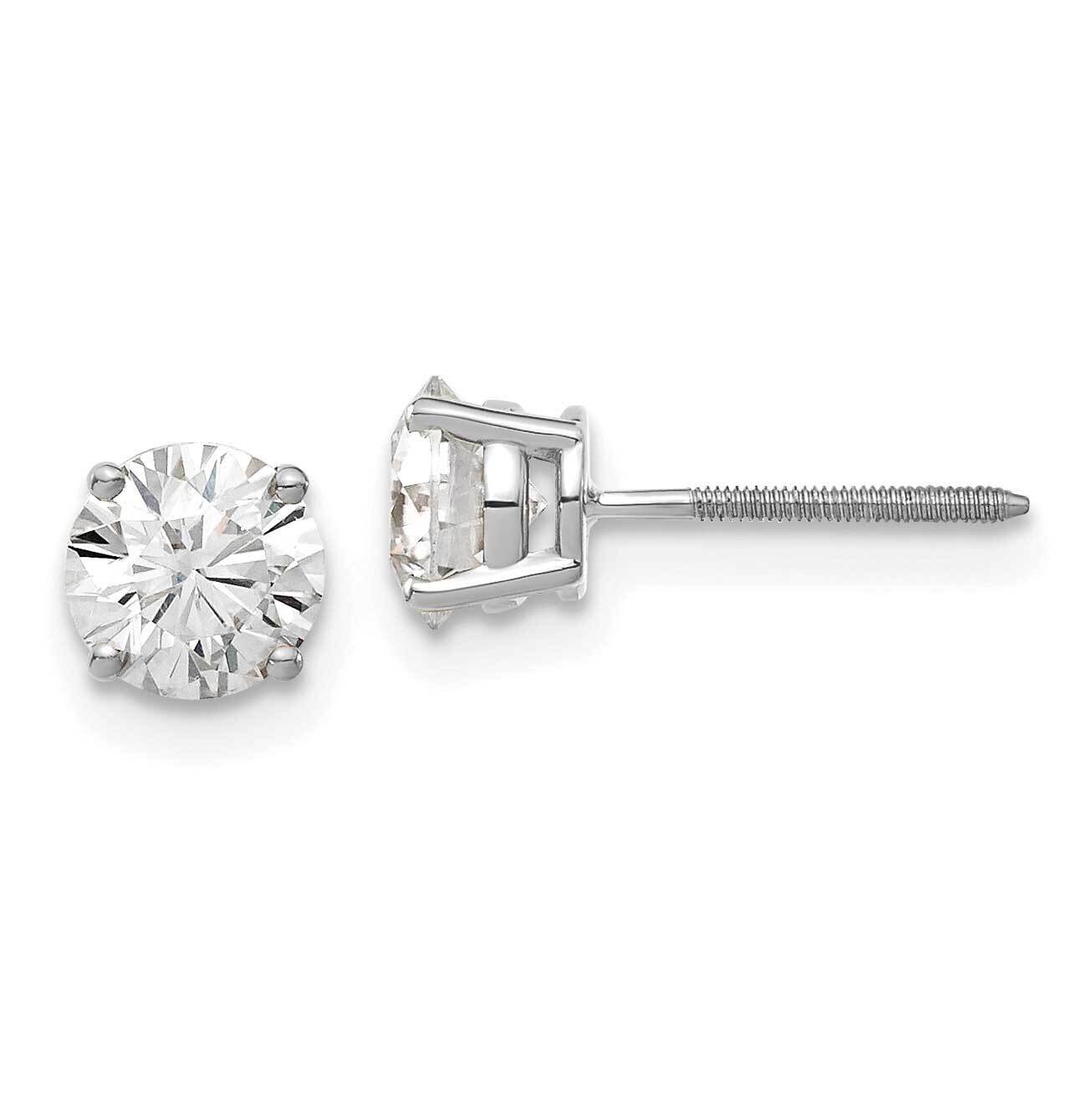 1.25ct. 5.5mm Round G H I True Light Moissanite Screwback Earrings 14k White Gold WG327-10MT, MPN: …