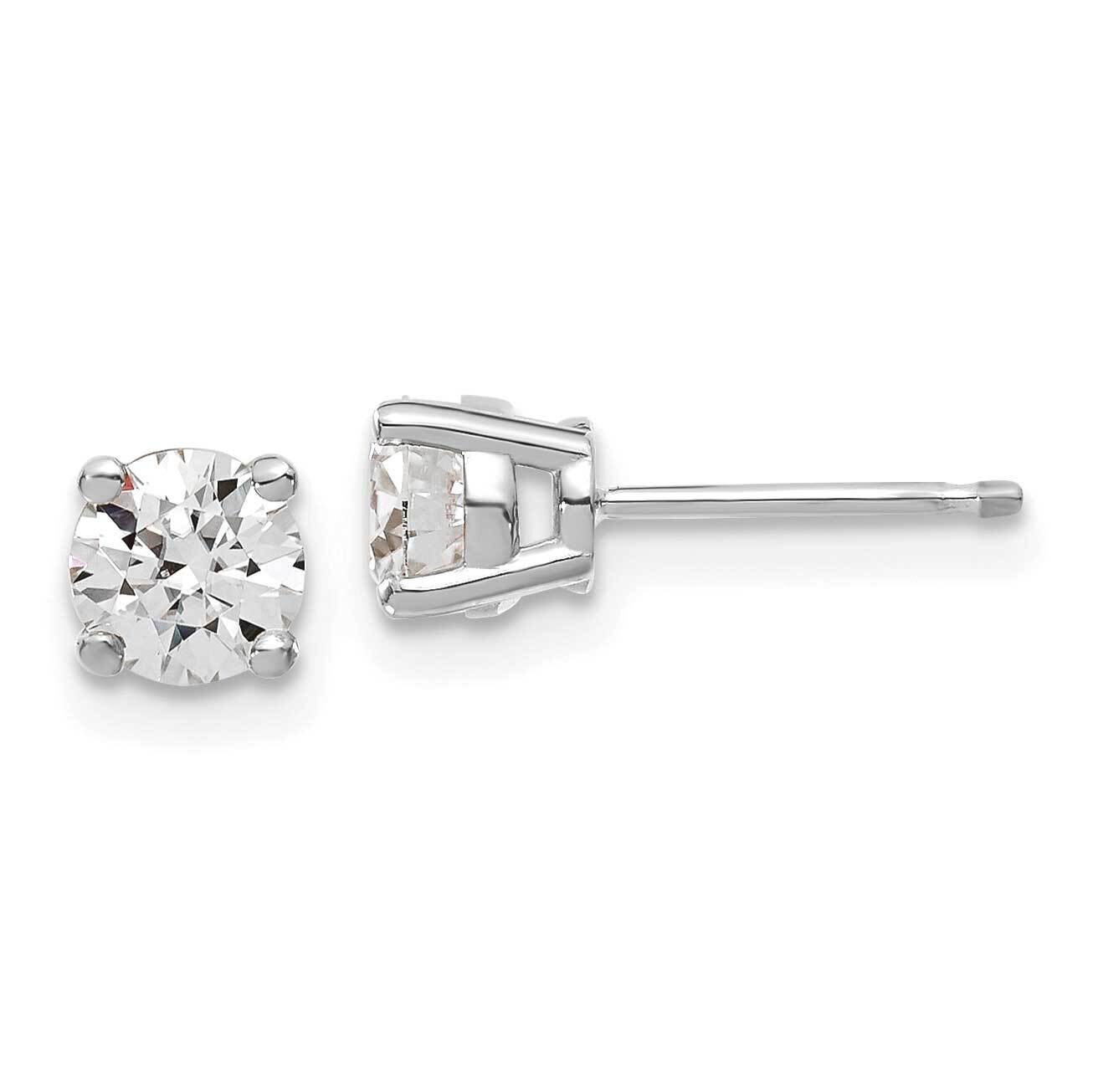 1ct. 5.0mm Round G H I True Light Moissanite Earrings 14k White Gold WG324-7MT, MPN: WG324-7MT, 191…