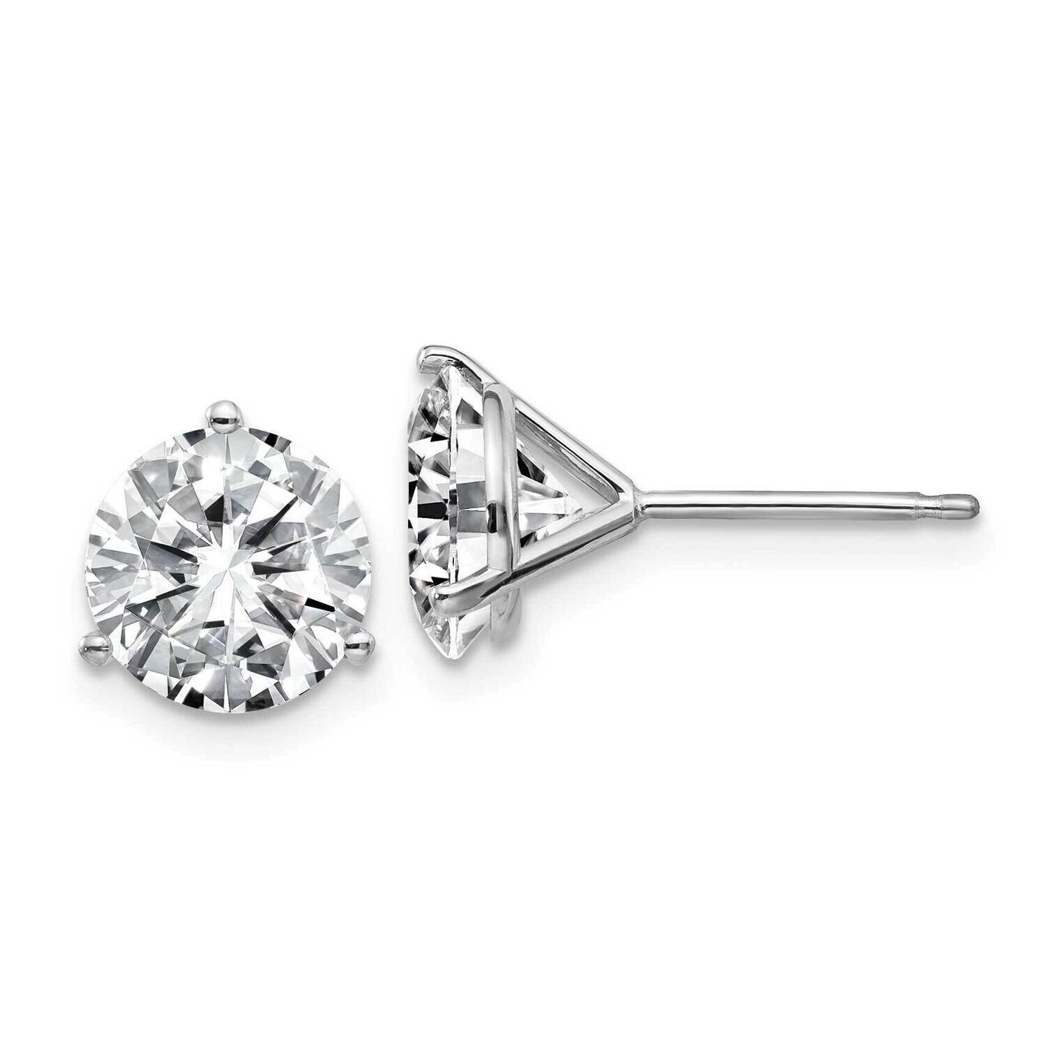 4ct. 8.0mm Round G H I True Light Moissanite Earrings 14k White Gold WG322-12MT, MPN: WG322-12MT, 1…