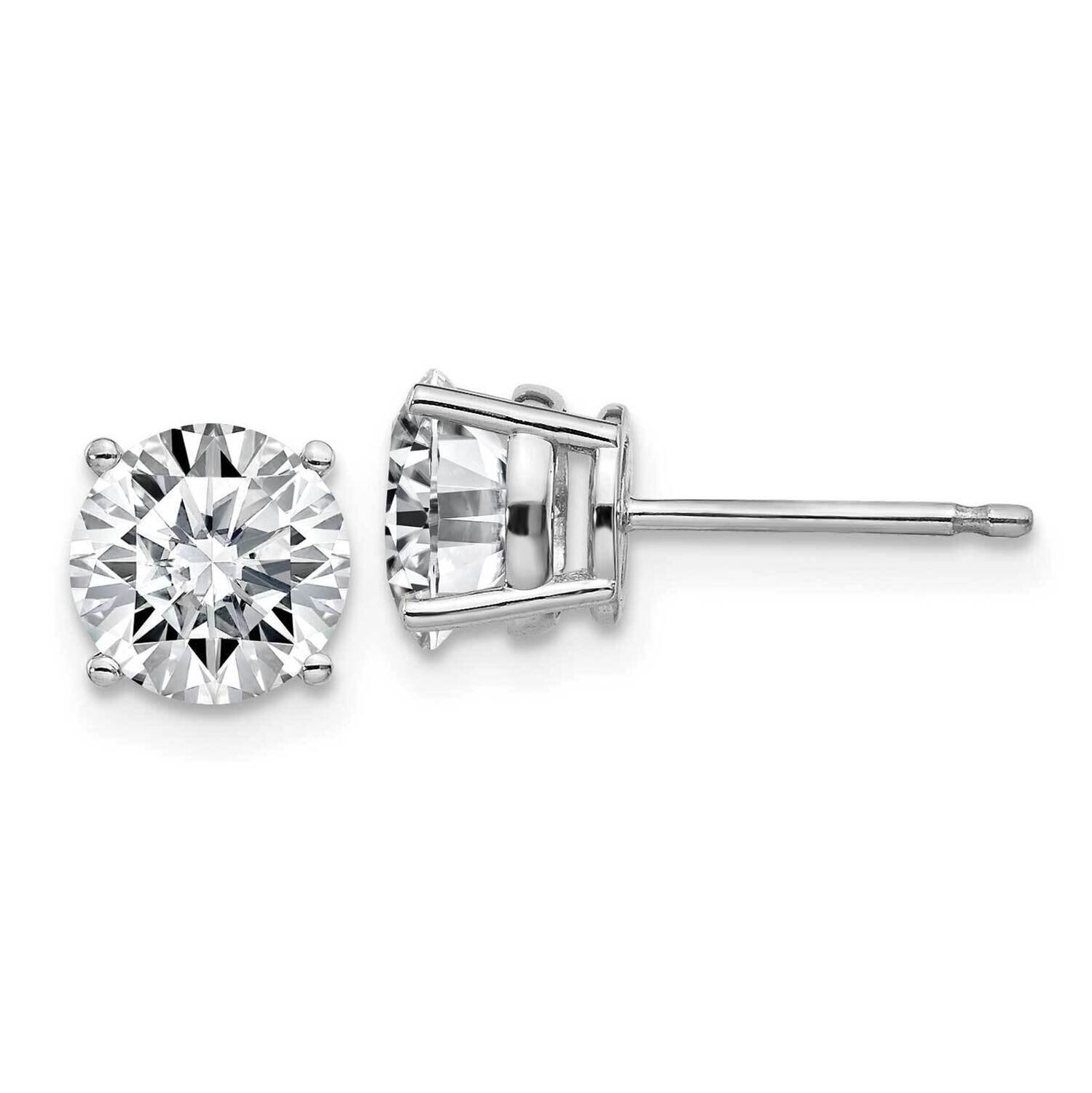 1.25ct. 5.5mm Round J-K Color Moissanite Earrings 14k White Gold WG326-10MB, MPN: WG326-10MB,