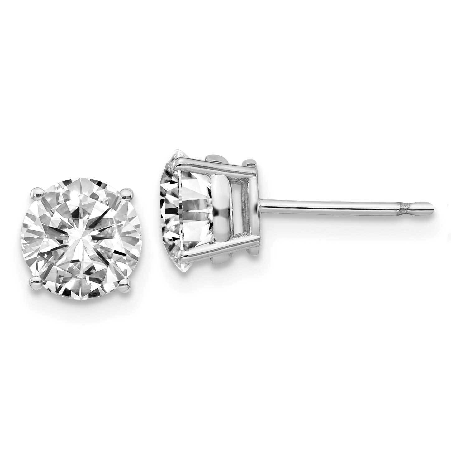 2ct. 6.5mm Round J-K Color Moissanite Earrings 14k White Gold WG326-12MB, MPN: WG326-12MB,