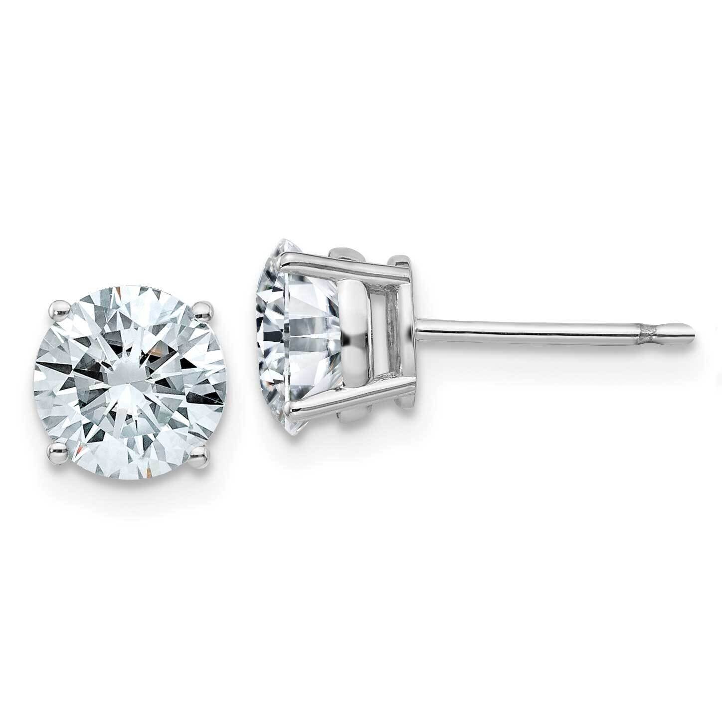 2ct. 6.5mm Round D E F Pure Light Moissanite Earrings 14k White Gold WG326-12MP, MPN: WG326-12MP, 1…