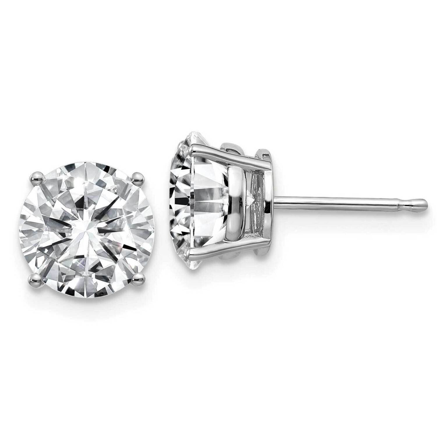 4ct. 8.0mm Round G H I True Light Moissanite Earrings 14k White Gold WG326-15MT, MPN: WG326-15MT, 1…