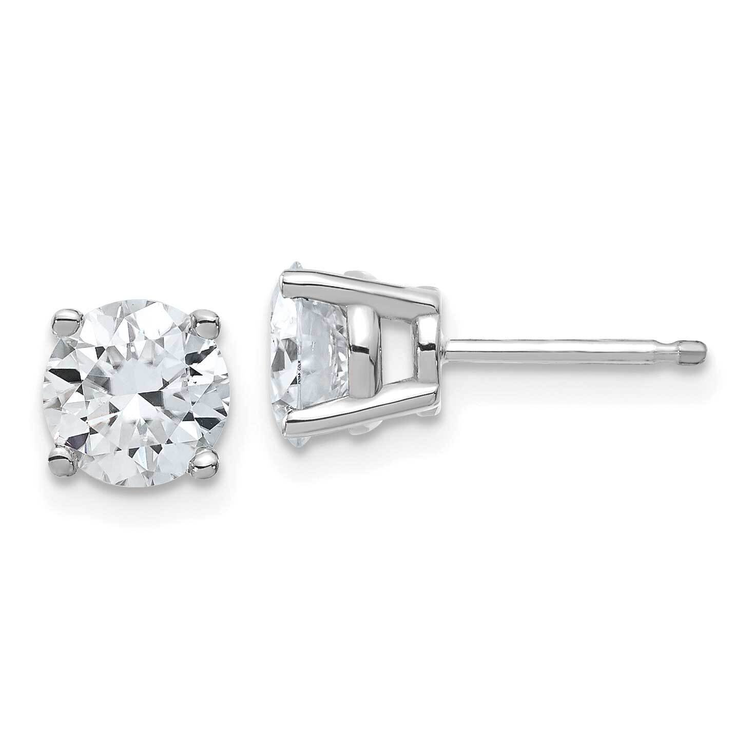 2ct. 6.5mm Round D E F Pure Light Moissanite Earrings 14k White Gold WG324-10MP, MPN: WG324-10MP, 1…