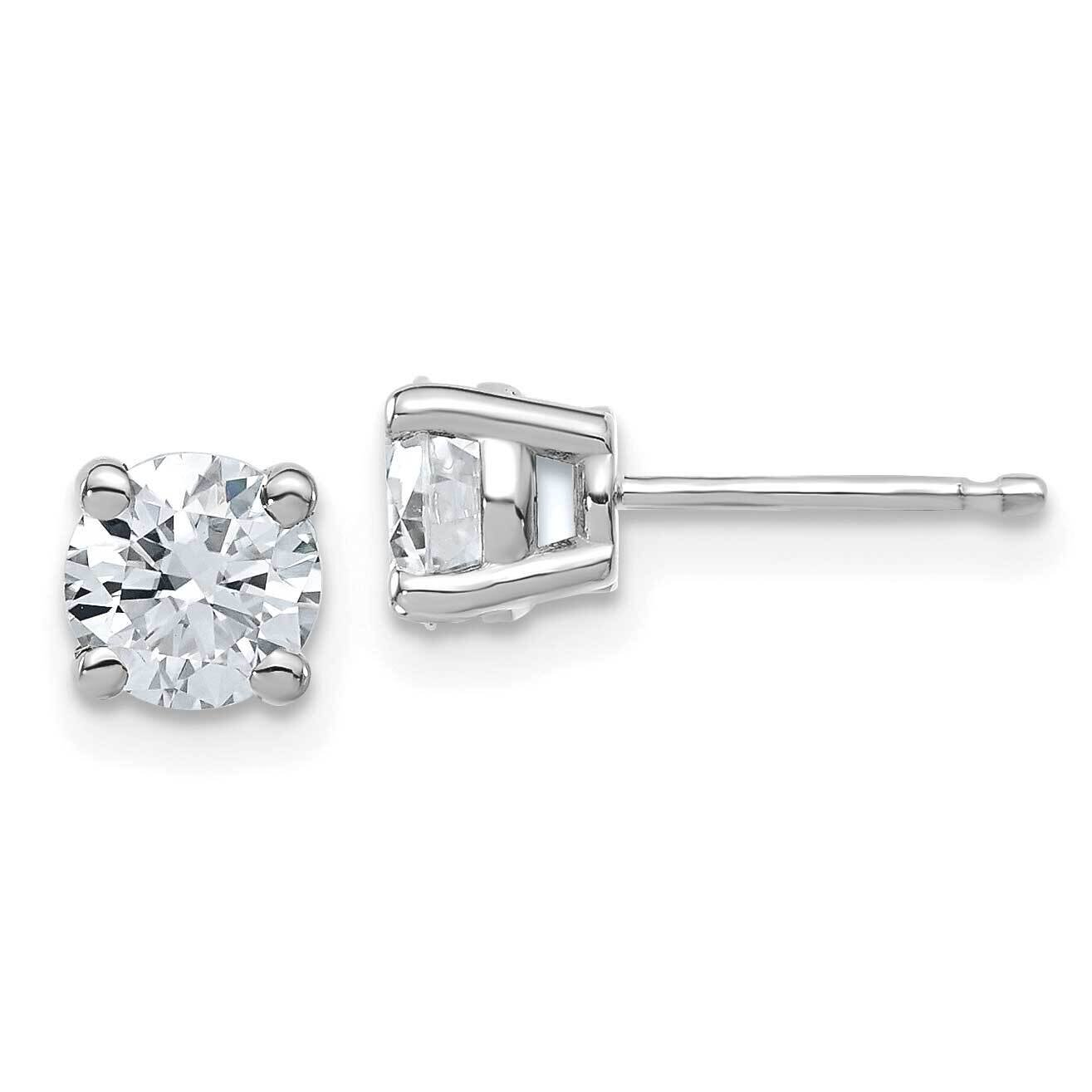 1.25ct. 5.5mm Round D E F Pure Light Moissanite Earrings 14k White Gold WG324-8AMP, MPN: WG324-8AMP…